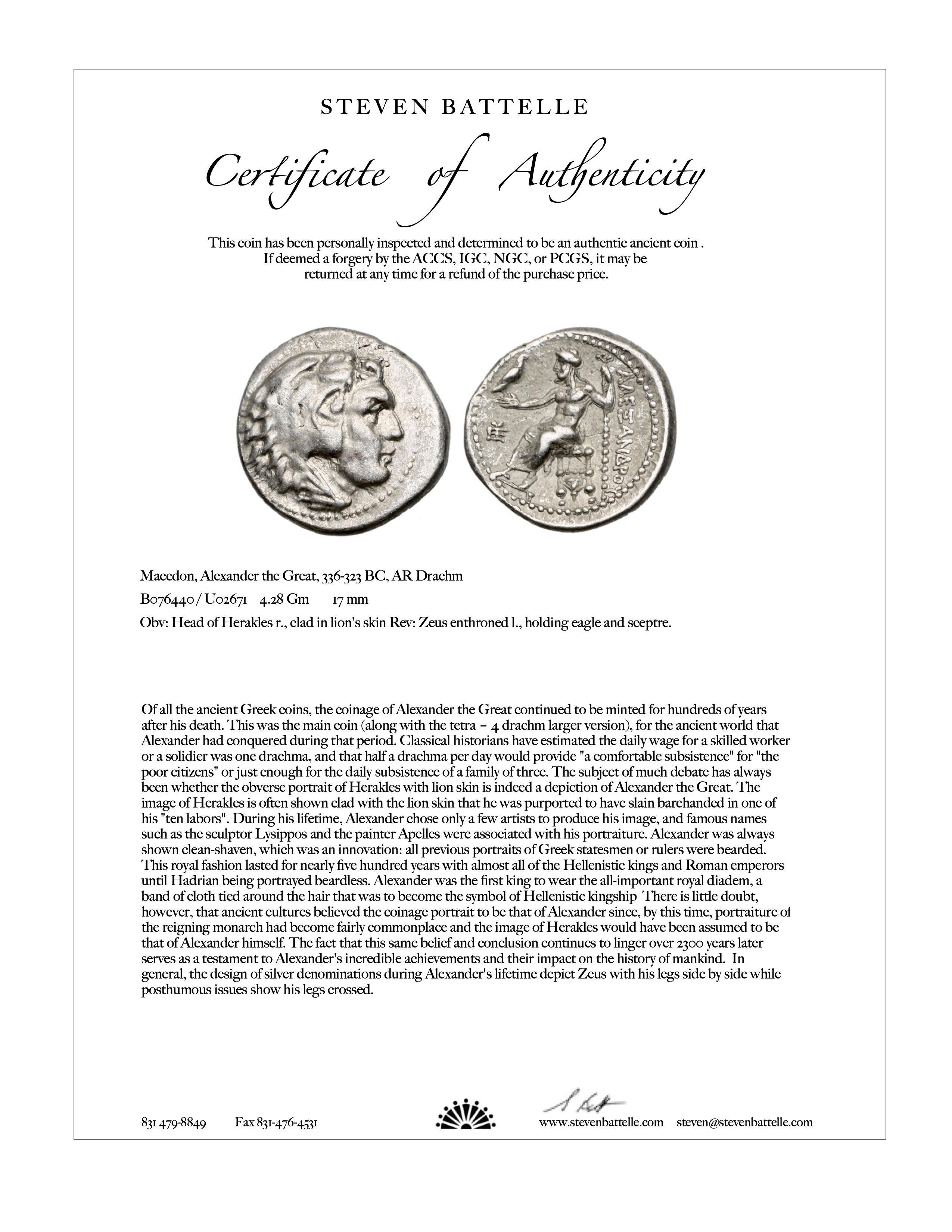 Pendentif en or 18 carats représentant une pièce de monnaie de l'Antiquité grecque du IVe siècle av. J.-C. Alexander the Great en vente 5
