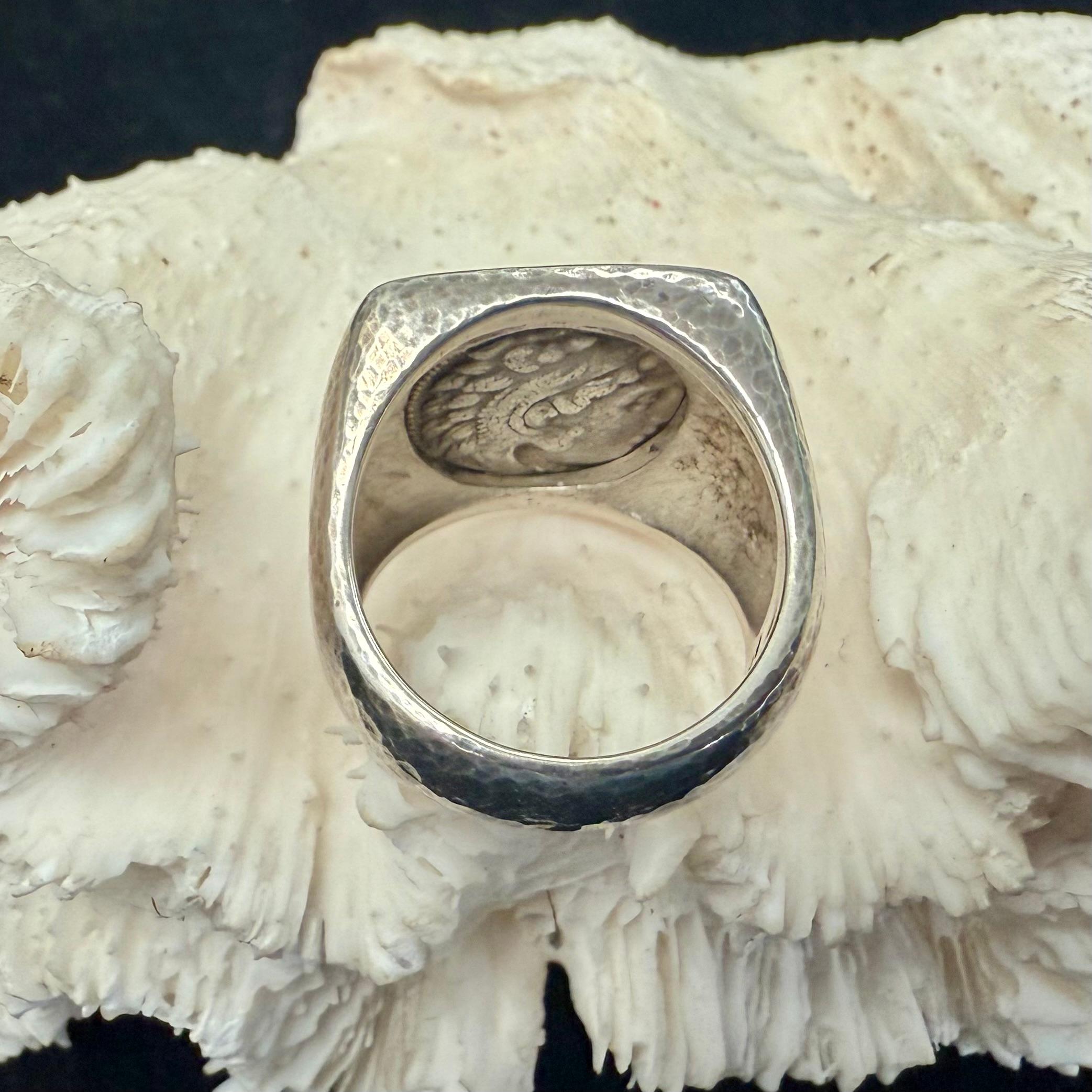 Ancient Greek 4th Century BC Alexander the Great Coin 18K Gold/Sterling Ring For Sale 5