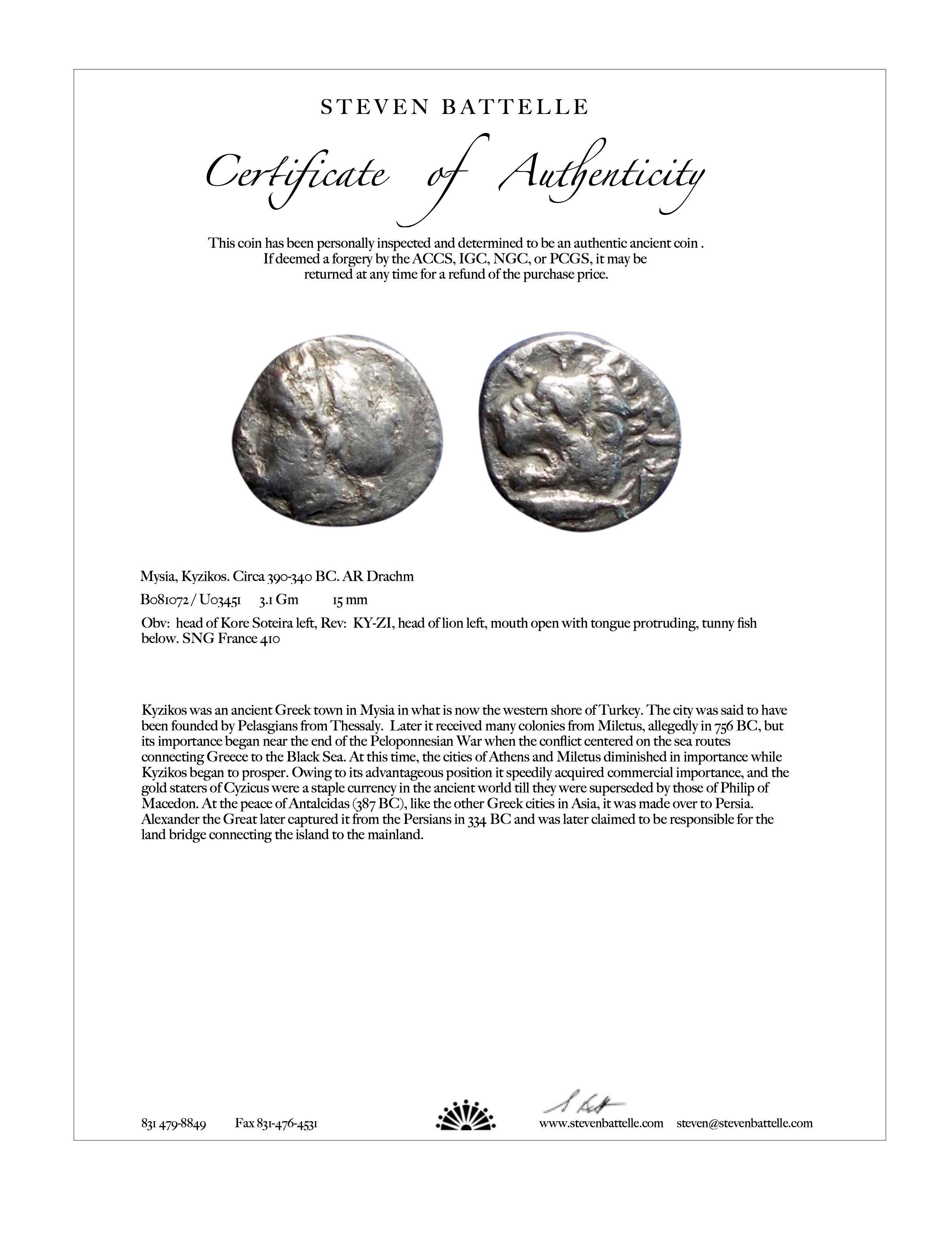 Taille rose Pendentif en or 22K Cyzikos, pièce de monnaie du lion de l'Antiquité grecque du 4ème siècle avant J.C., avec diamant en vente
