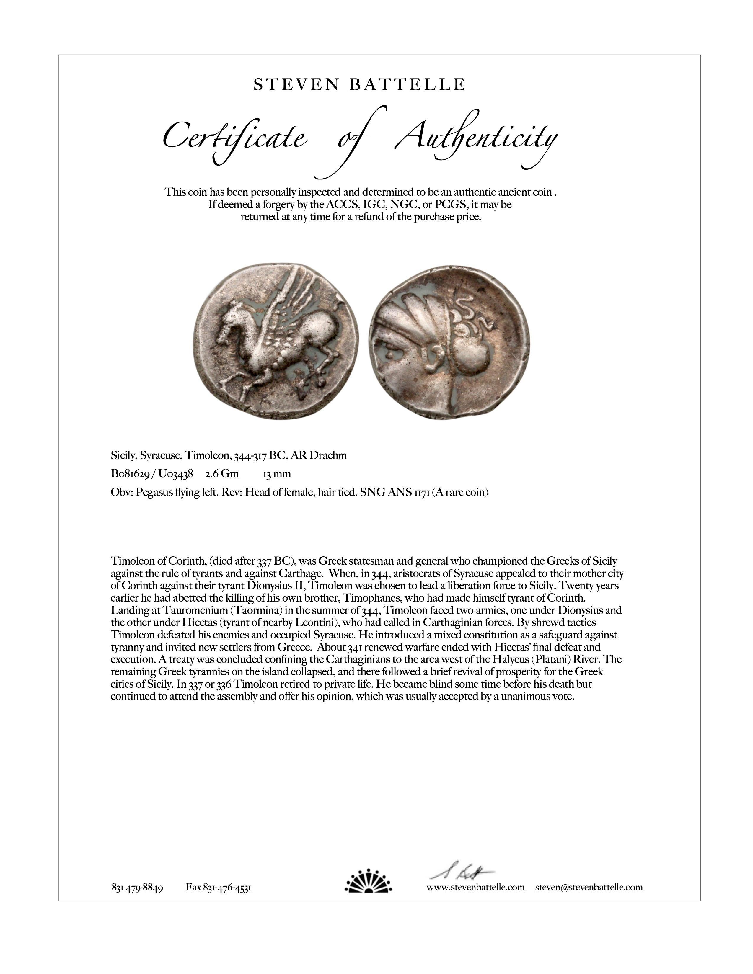 Pendentif en or 22K avec pièce de monnaie Pegasus de l'Antiquité grecque du IVe siècle av.  en vente 5