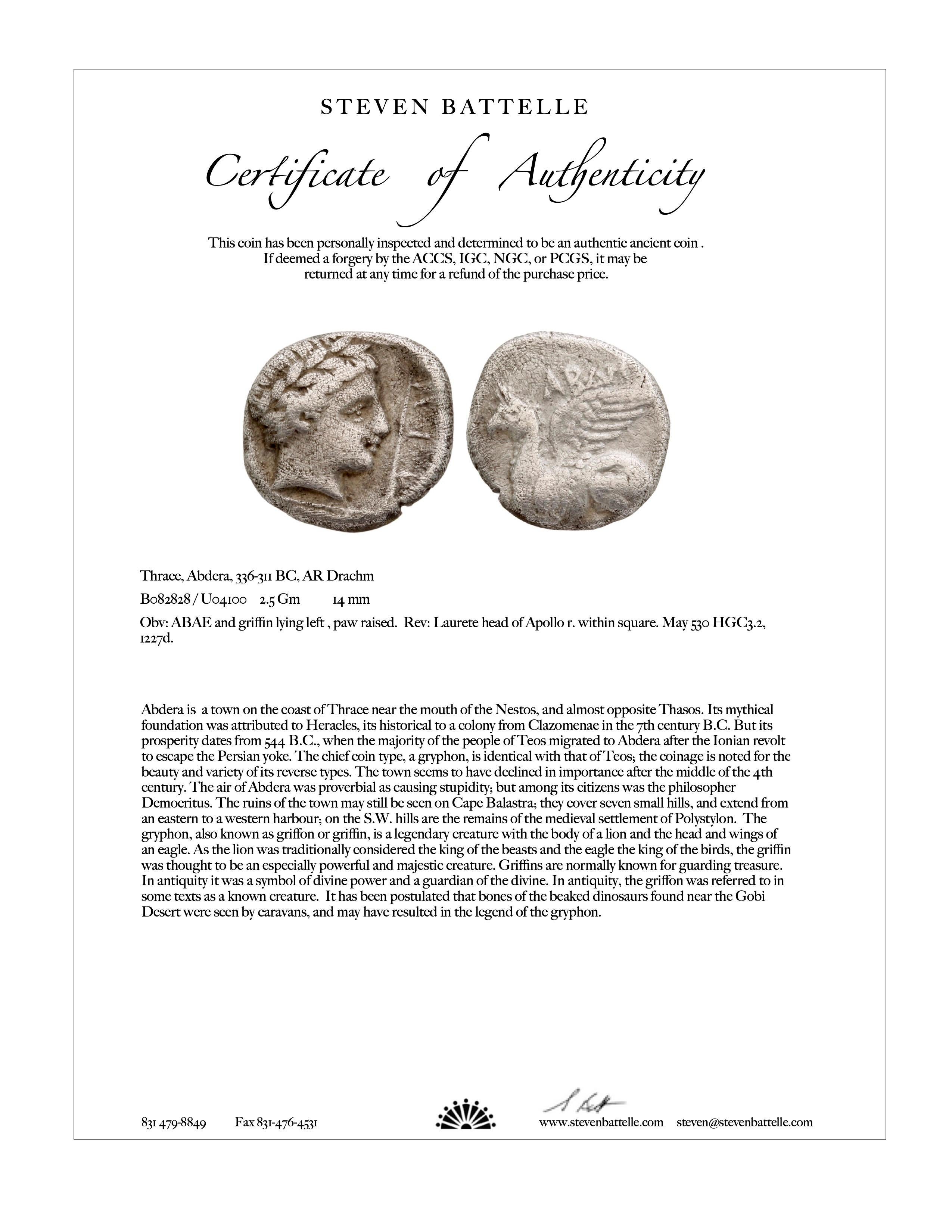 Ancient Greek 4th Century BC Silver Griffin Coin Diamond 18K Gold Pendant In New Condition For Sale In Soquel, CA