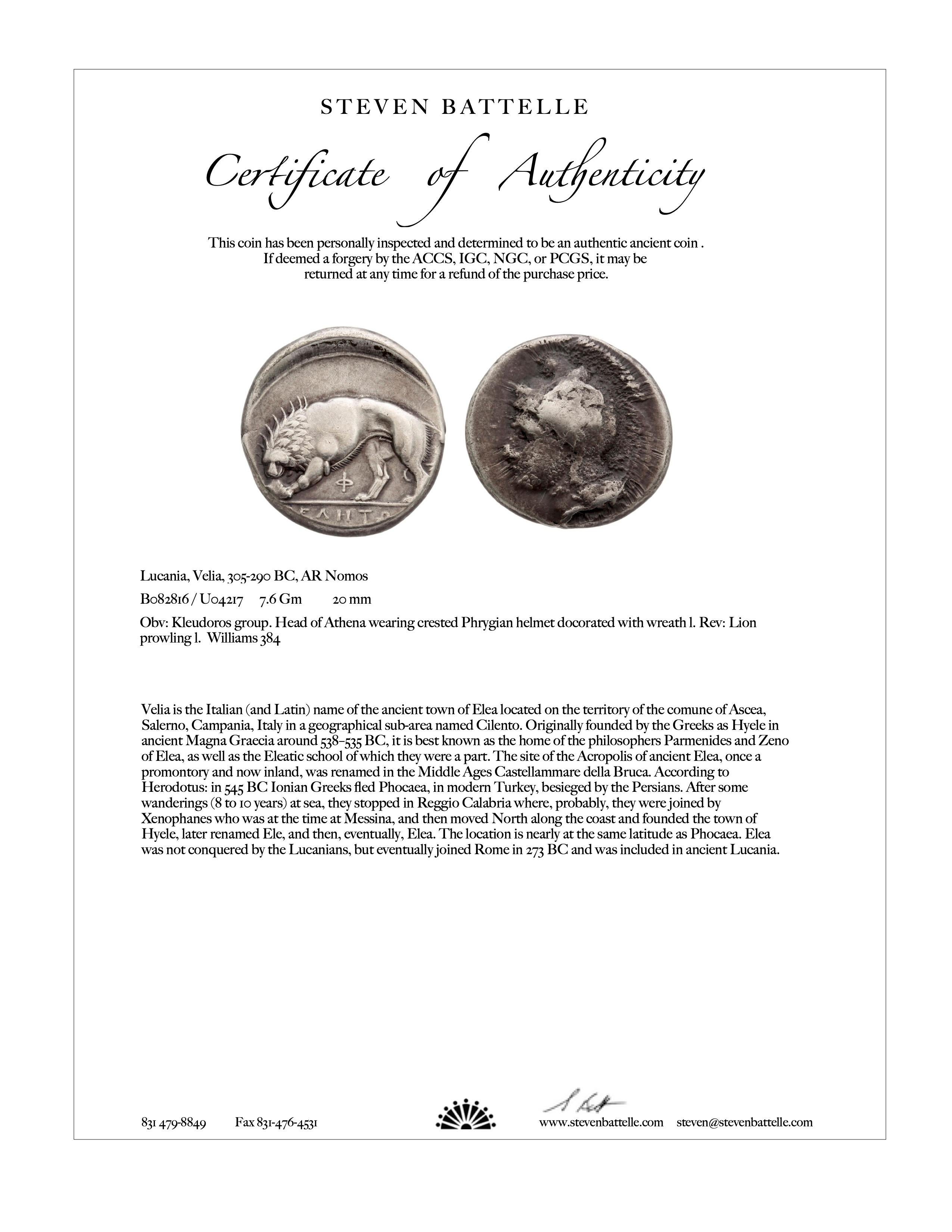 Ancient Greek 4th Century BC Silver Lion Coin Diamonds 18K Gold Pendant For Sale 5