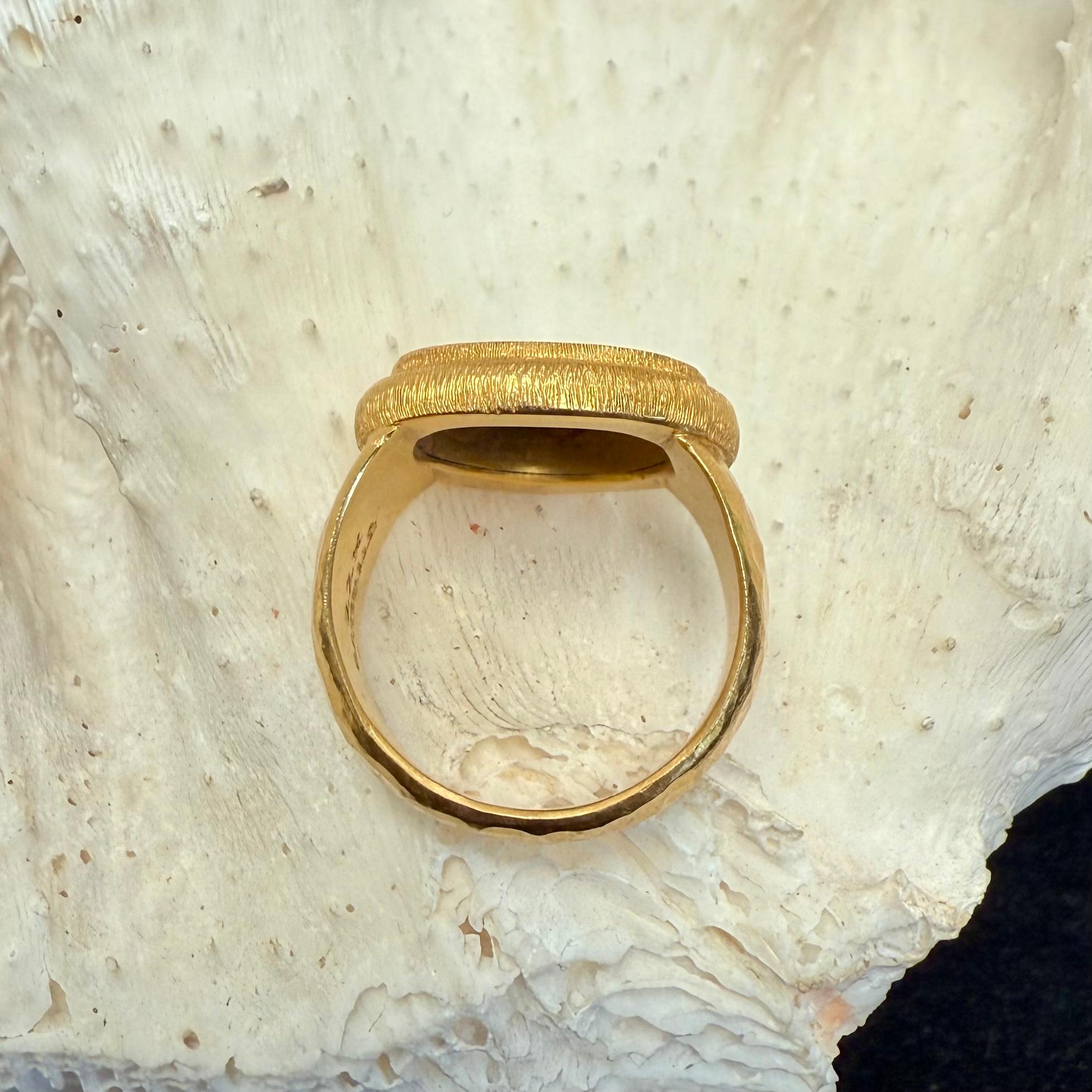 Bague en or 22 carats Athéna, pièce de monnaie de l'Antiquité grecque du 5e siècle av. en vente 1