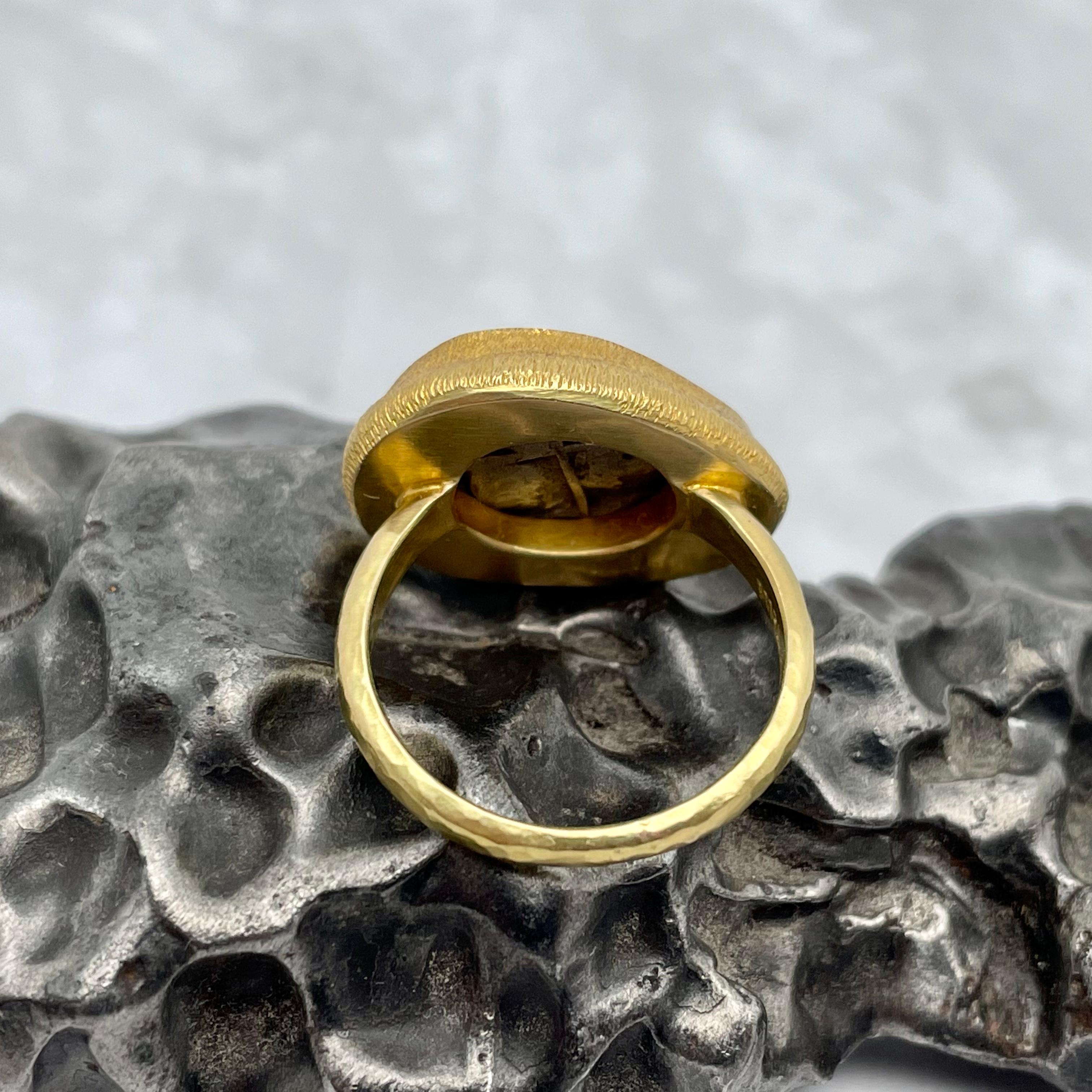 Ancient Greek 5th Century BC Ephesus Bee Coin 18K Gold Ring For Sale 1