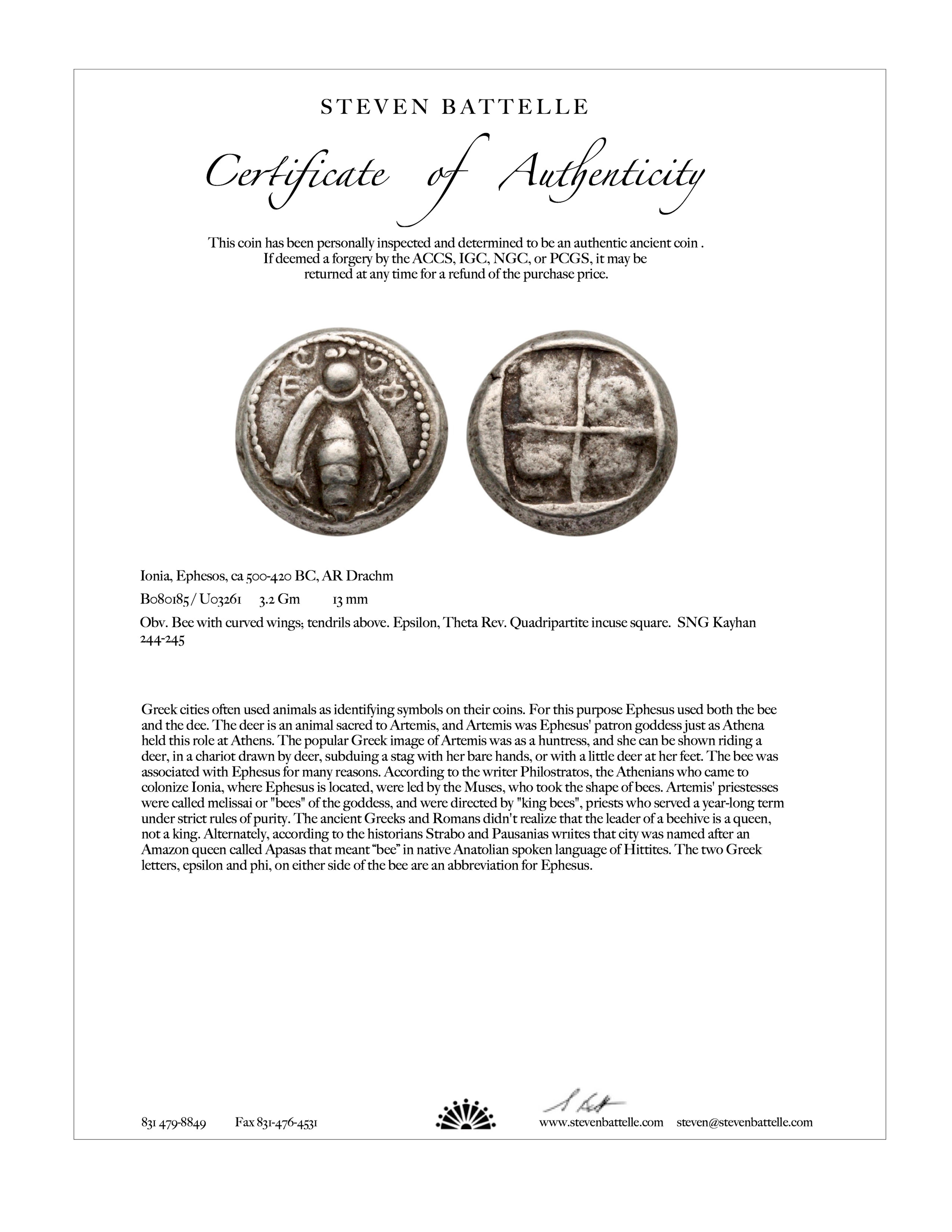 Ancient Greek 5th Century BC Ephesus Bee Diamonds 22K Gold Pendant 6