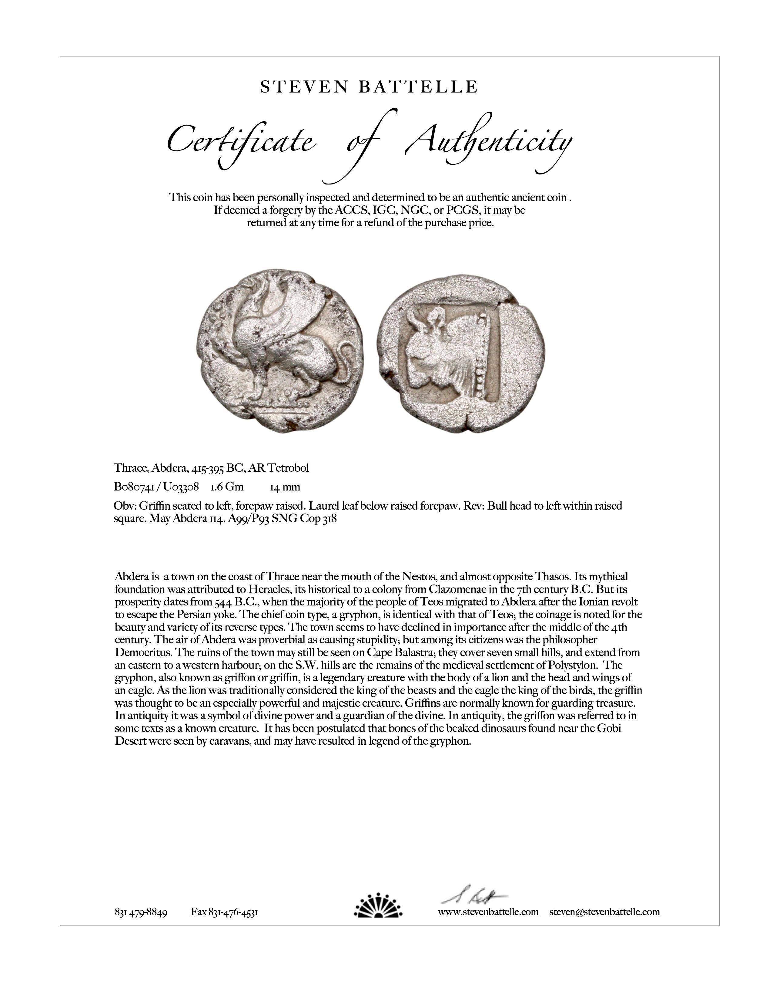 Antike griechische Griffin-Münze, 5. Jahrhundert v. Chr., Diamanten, 18K Gold-Anhänger im Angebot 3