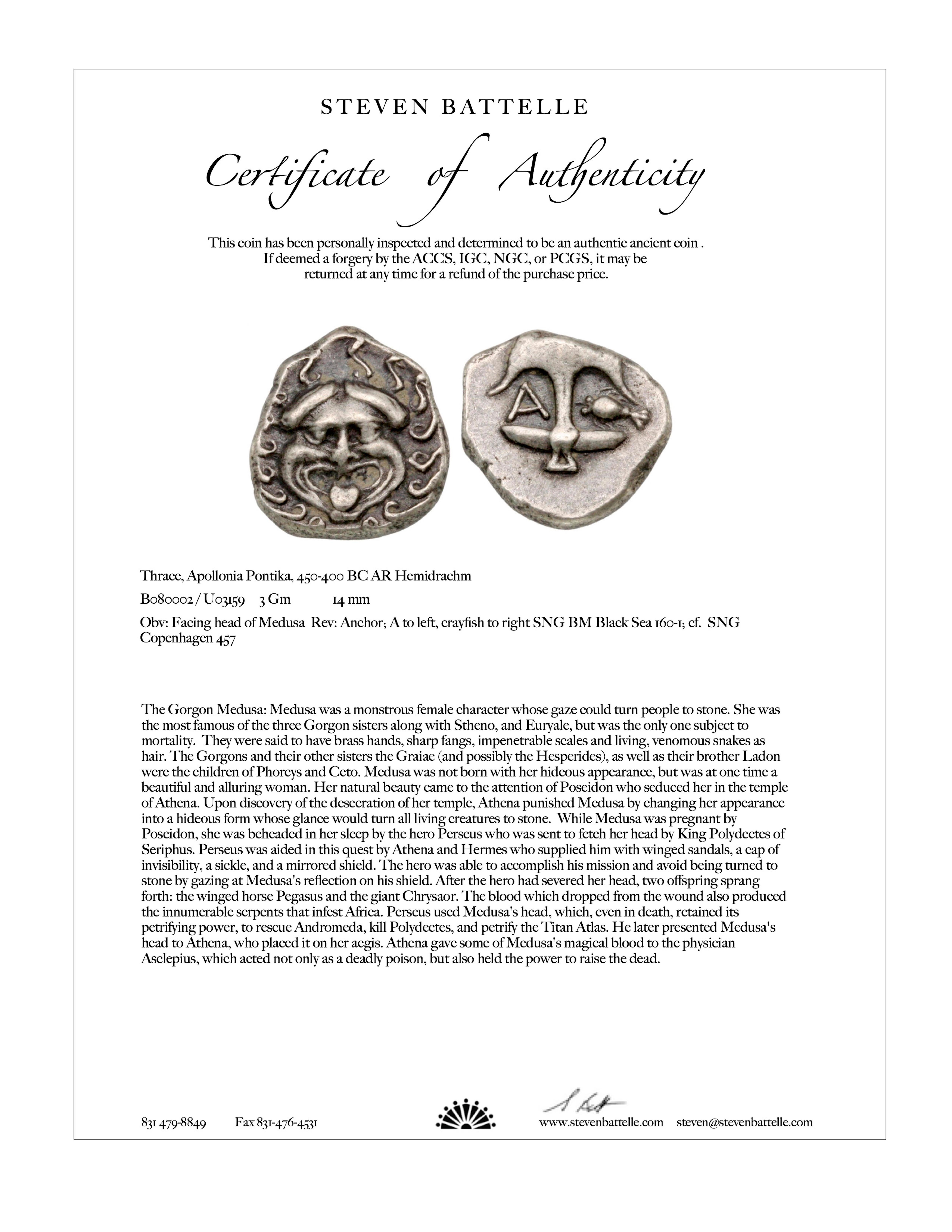 Ancient Greek 5th Century BC Medusa Coin 18K Gold Pendant 4
