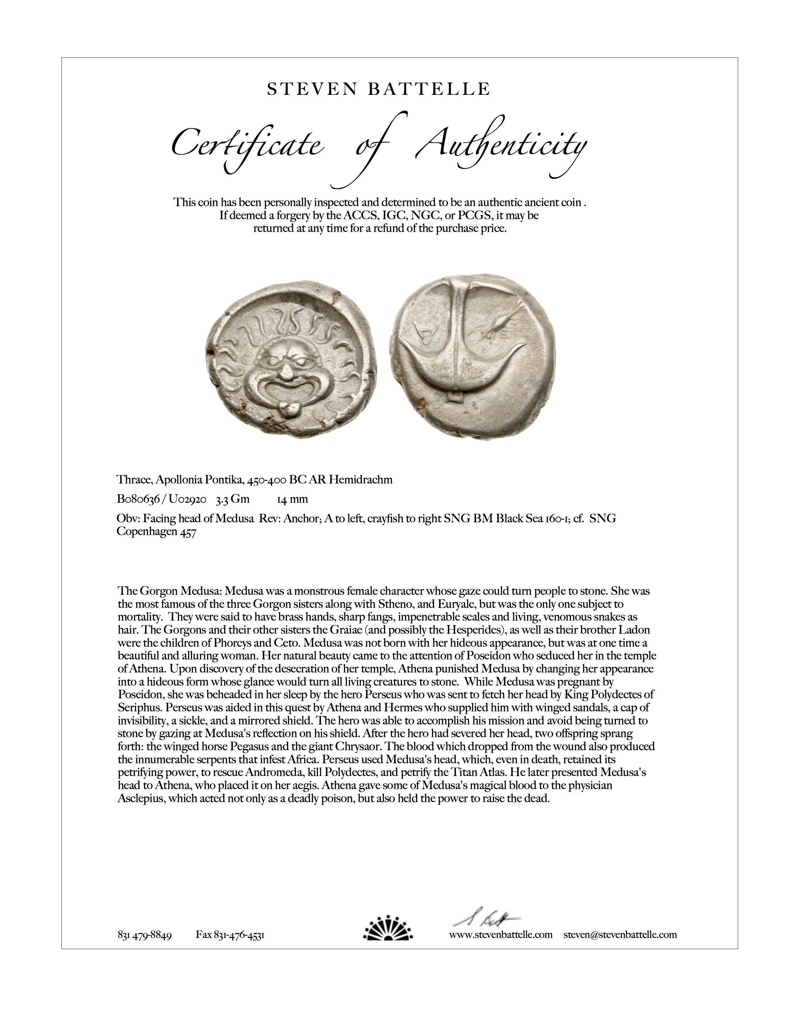 Bague en or 18K en grec ancien, 5e siècle avant J.-C., pièce de monnaie de Méduse  en vente 9