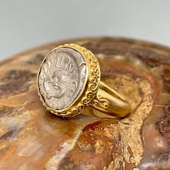Ancient Greek 5th Century BC Medusa Coin 18K Gold Ring