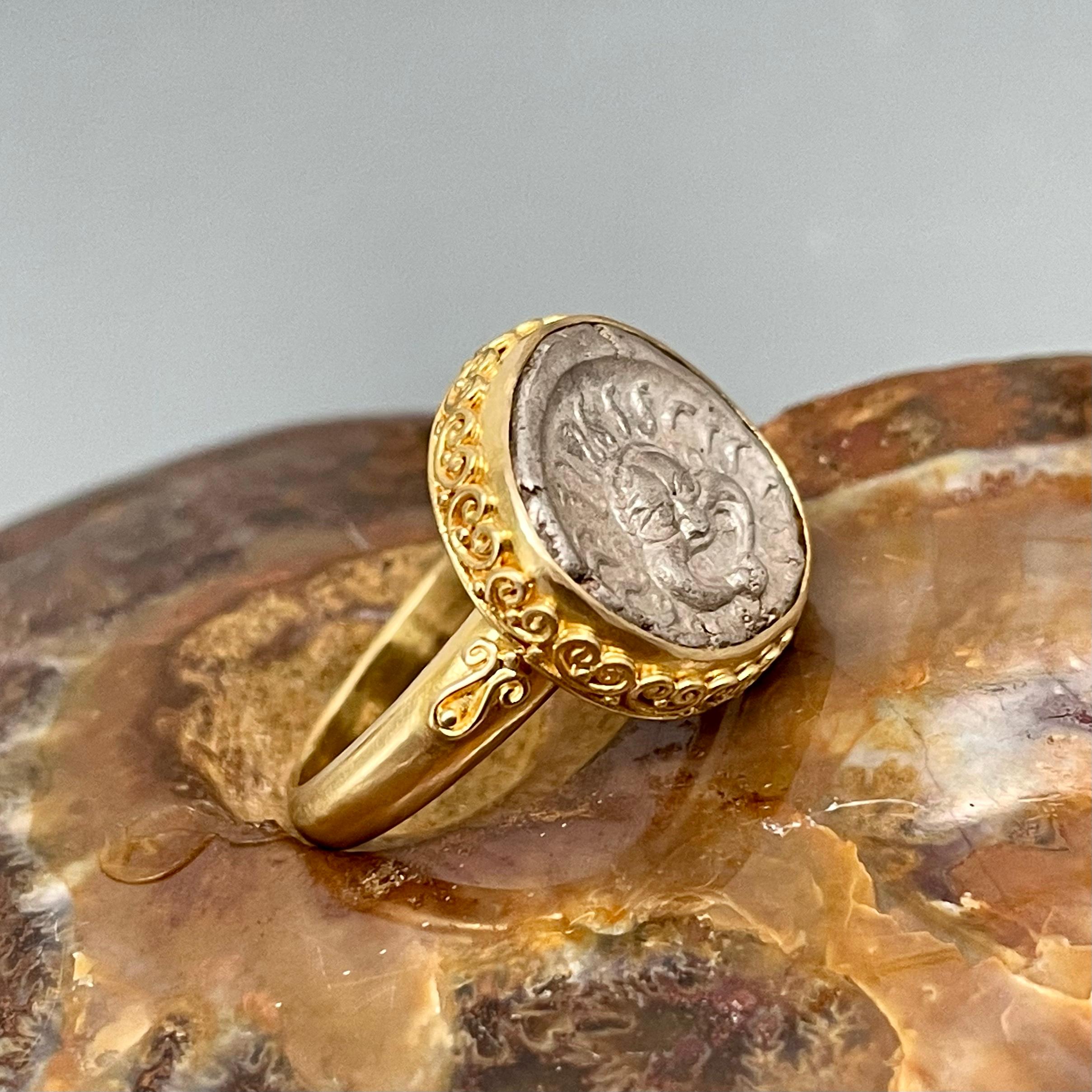 18k gold medusa ring