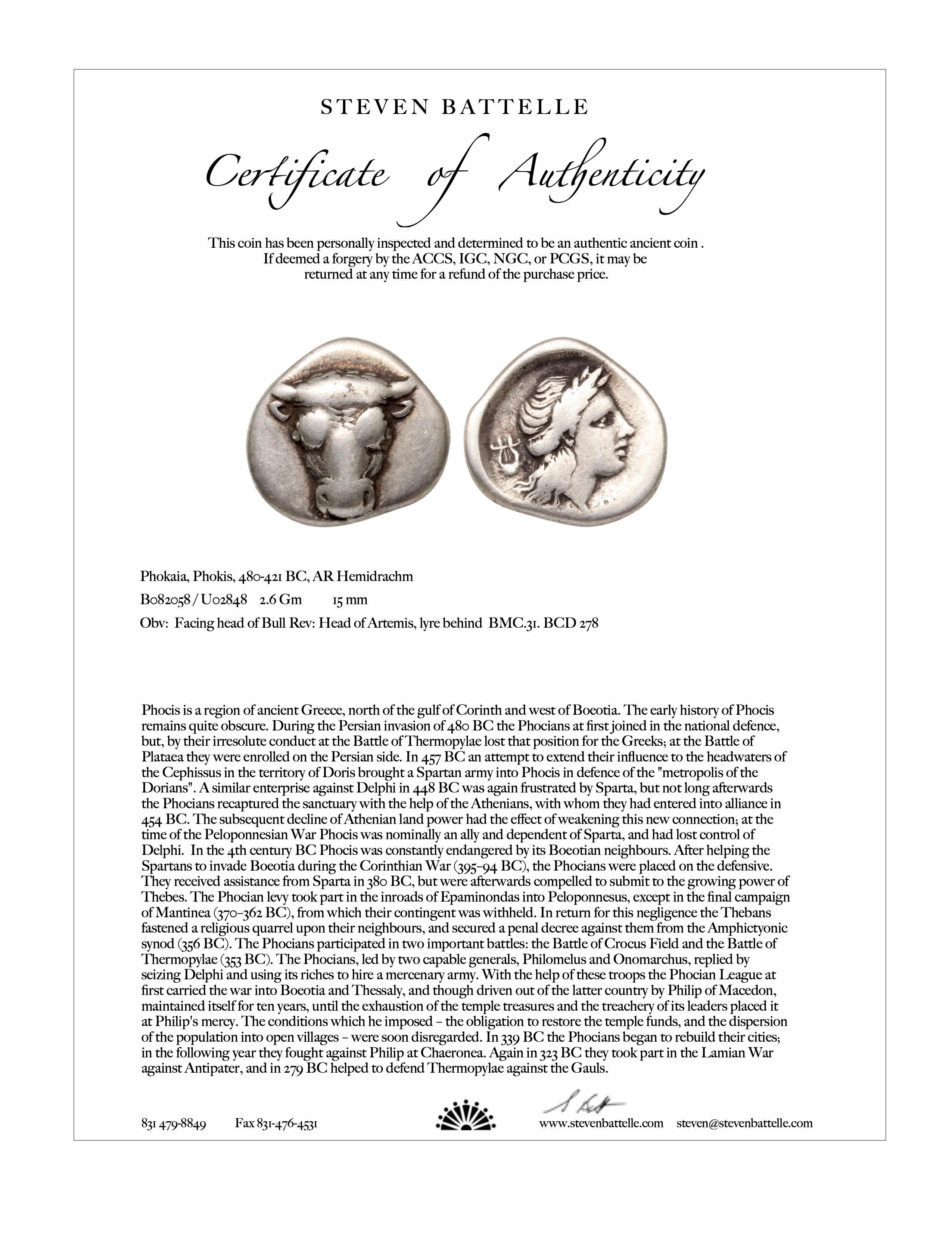Ancienne pièce de taureau grecque du 5e siècle av. J.-C. en argent Bague pour homme en or 18 carats en vente 3