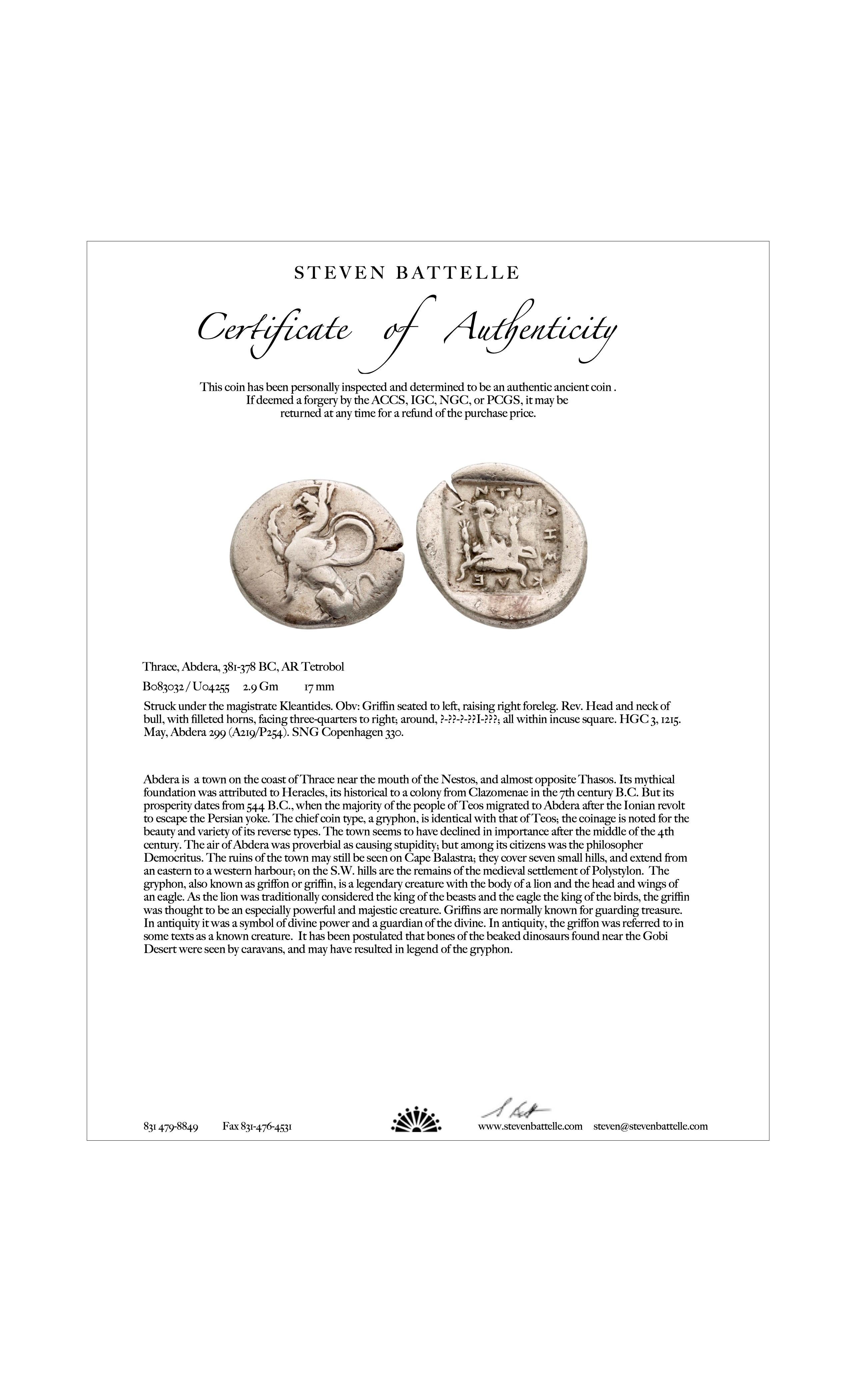 Ciondolo in oro 18 carati con grifone in argento del 5° secolo a.C. in vendita 1