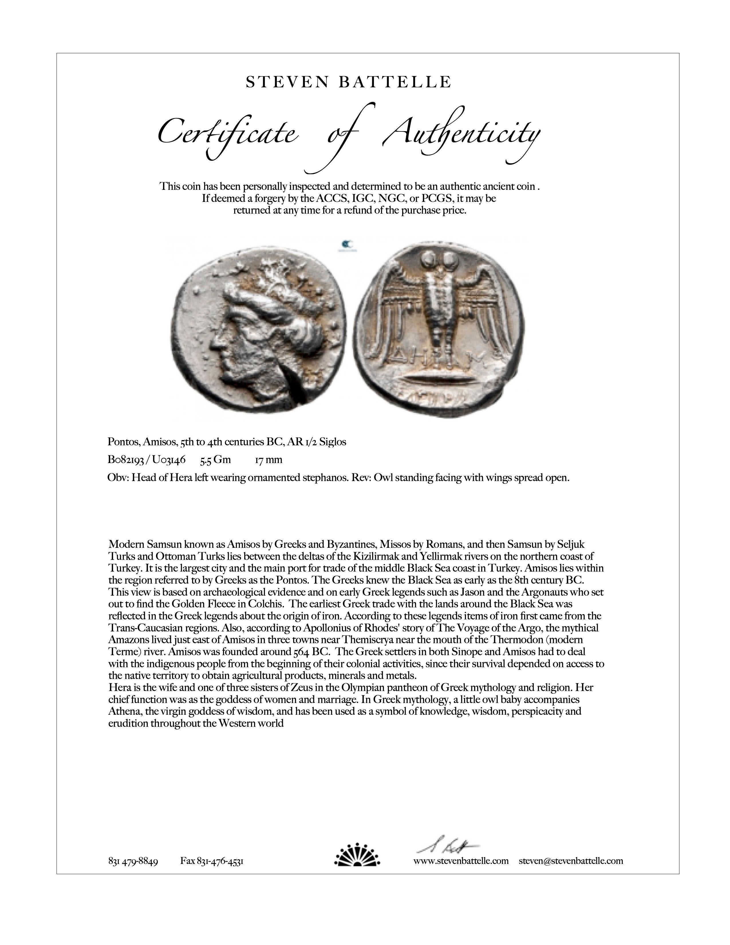 Pendentif grec ancien du 5e siècle avant J.-C. en argent Siglos Hibou Coin diamants or 18 carats en vente 1