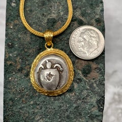 Ancient Greek 6th Century BC Sea Turtle Stater Coin 18K Gold Pendant