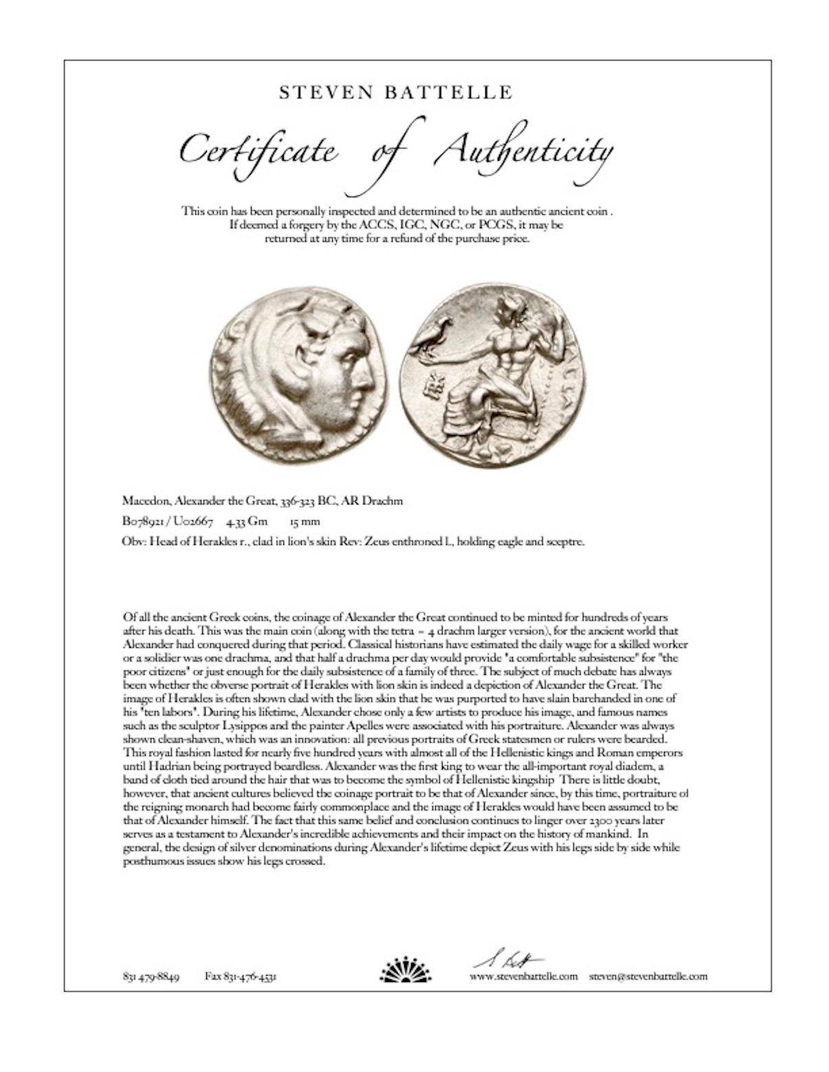 Ancient Greek Alexander the Great Zeus Coin 18K Pendant 3