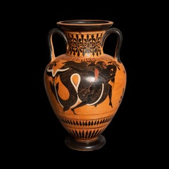 Ancient Greek Amphora with the myth of Hercules fighting Triton