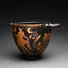 Ancient Greek Apulian Red-Figured Skyphos, 4th Century BC