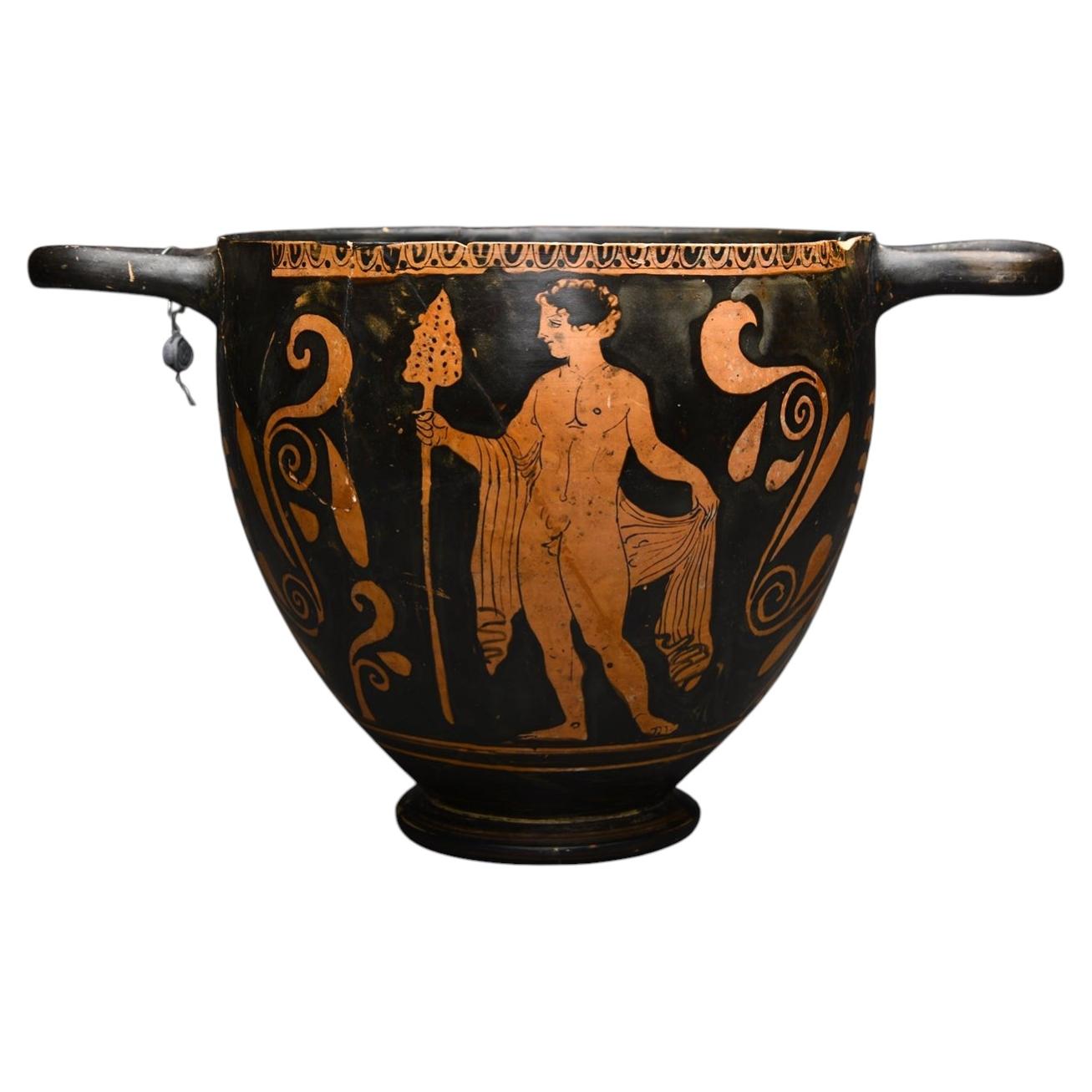 Ancient Greek Apulian Red-Figured Skyphos, 4th Century BC