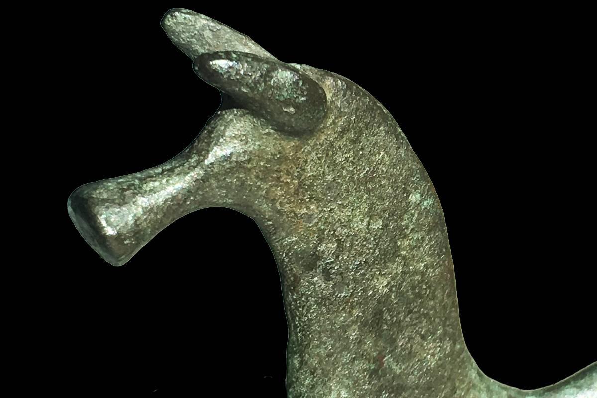Archaistic Ancient Greek Archaic Figure of an 'Troy' Horse, circa 750 - 700 BC, Bronze
