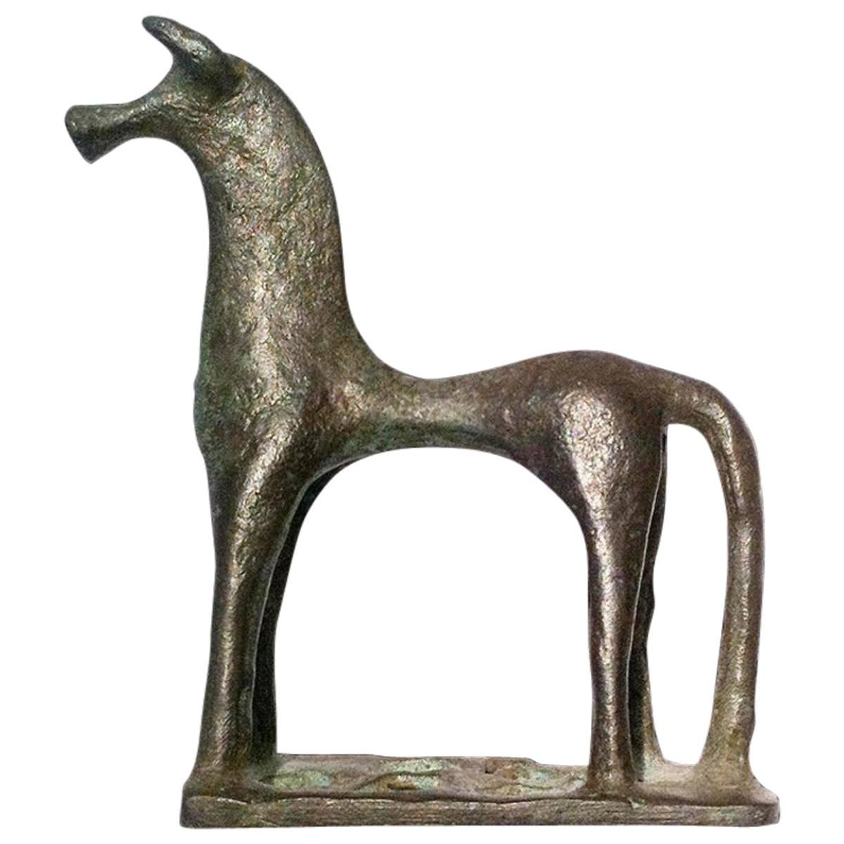 Ancient Greek Archaic Figure of an 'Troy' Horse, circa 750 - 700 BC, Bronze