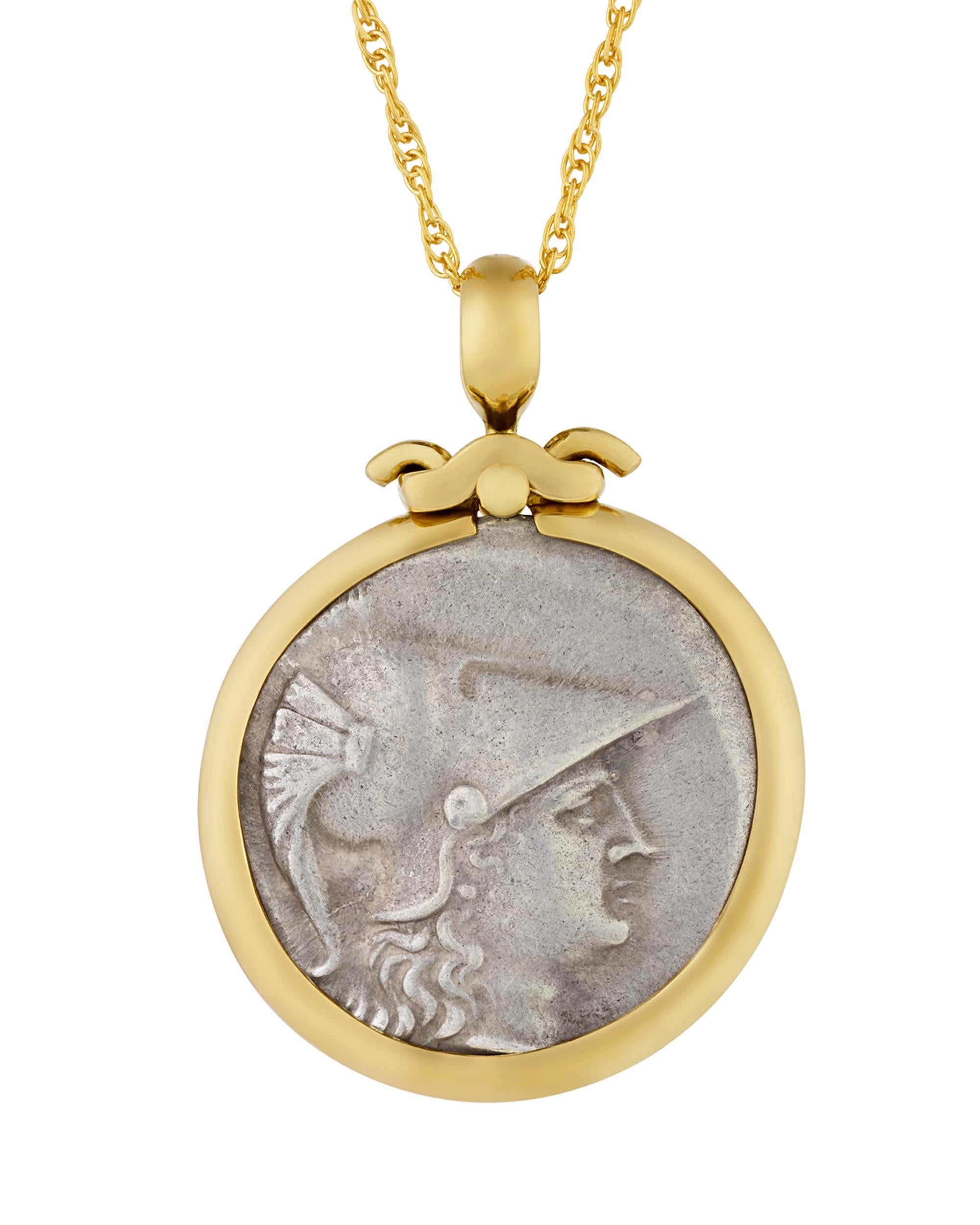Women's or Men's Ancient Greek Athena and Nike Coin Pendant
