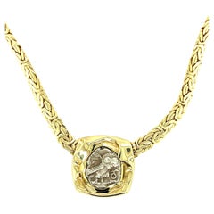 Ancient Greek Athena and the Owl Silver Tetradrachm Pendant Necklace