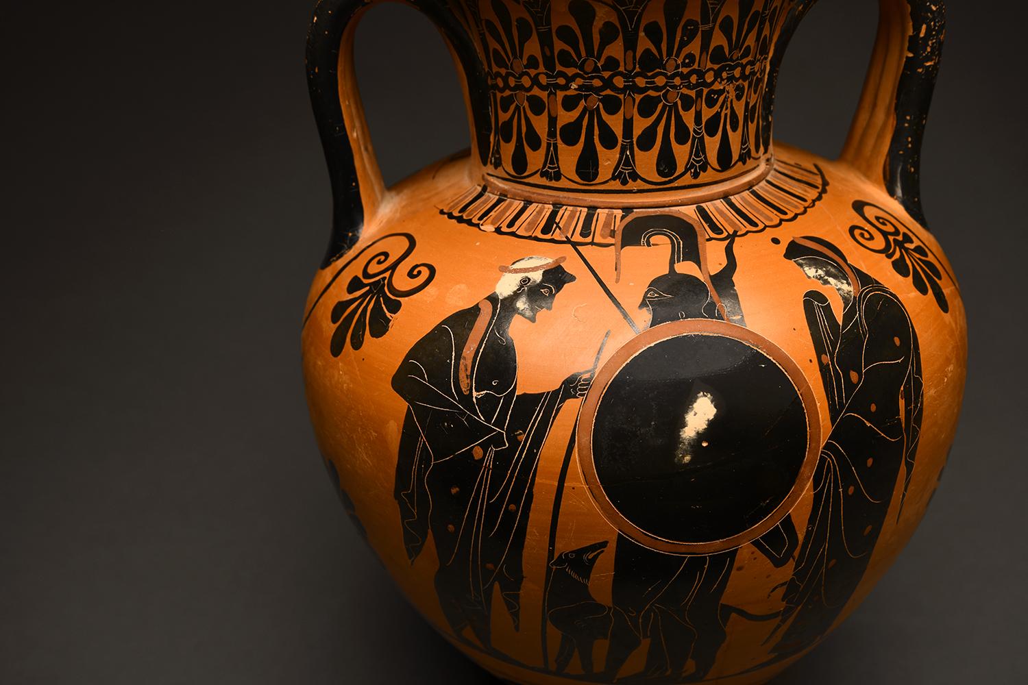 Ancient Greek Attic Black-Figured Neck Amphora in vendita 1