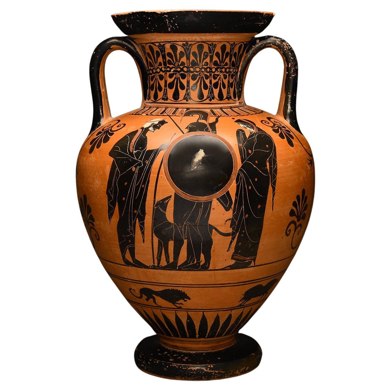 Ancient Greek Attic Black-Figured Neck Amphora