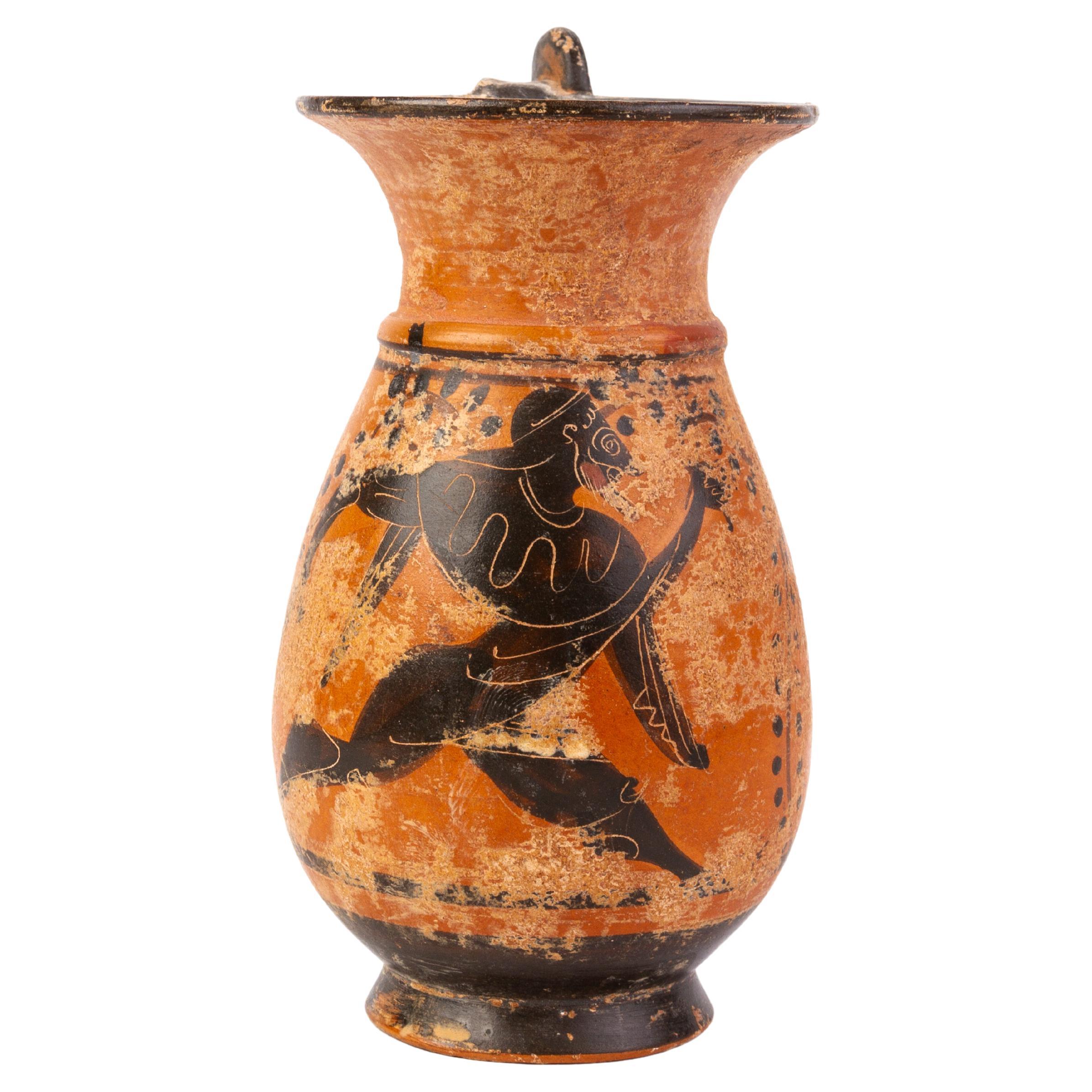 Ancient Greek Attic Terracotta Jug Classical ca. 400 BC  For Sale