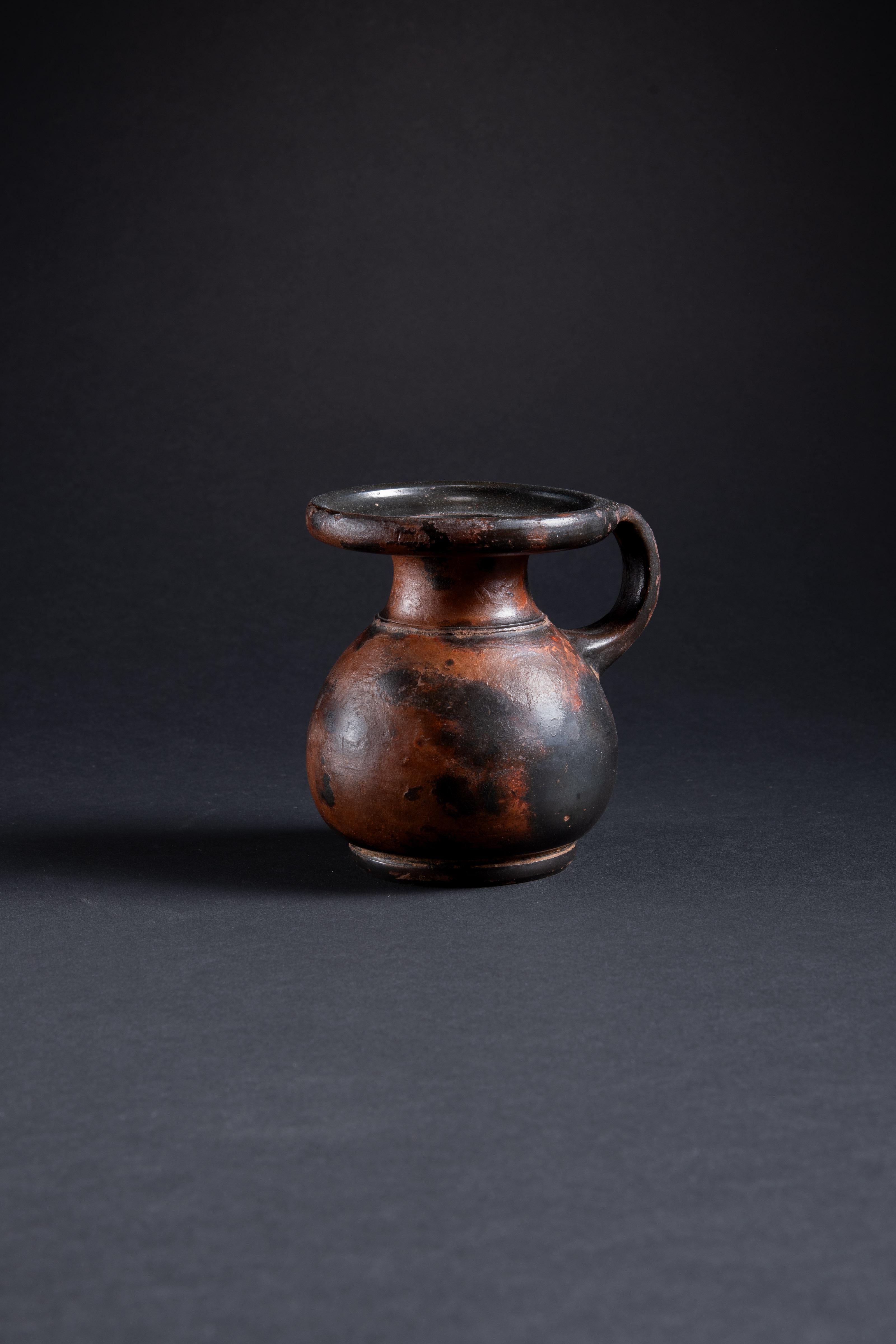 Grec classique Bouteille à parfum grecque ancienne en émail noir en vente