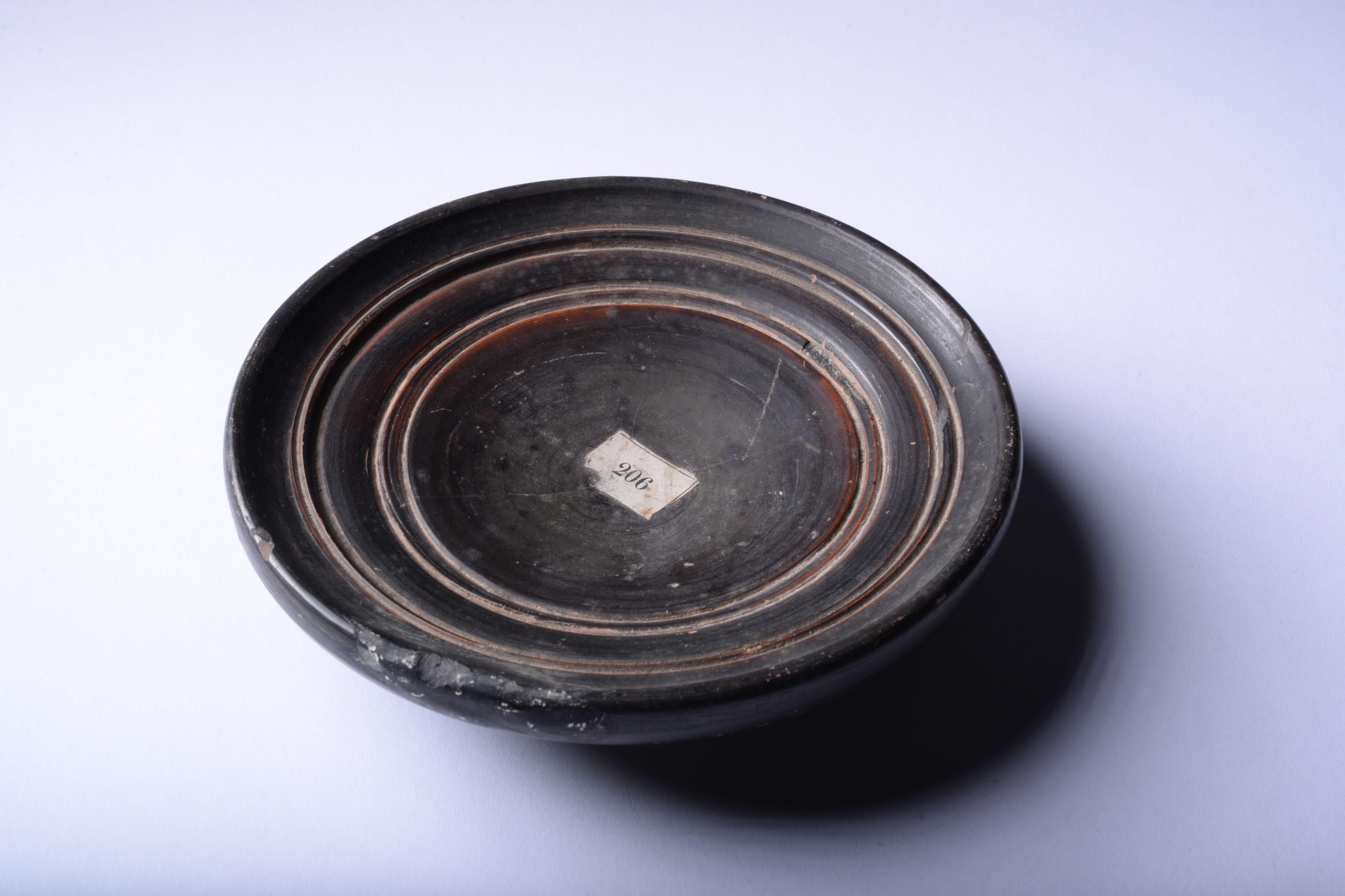 Classical Greek Ancient Greek Black Glaze Terracotta Dish 