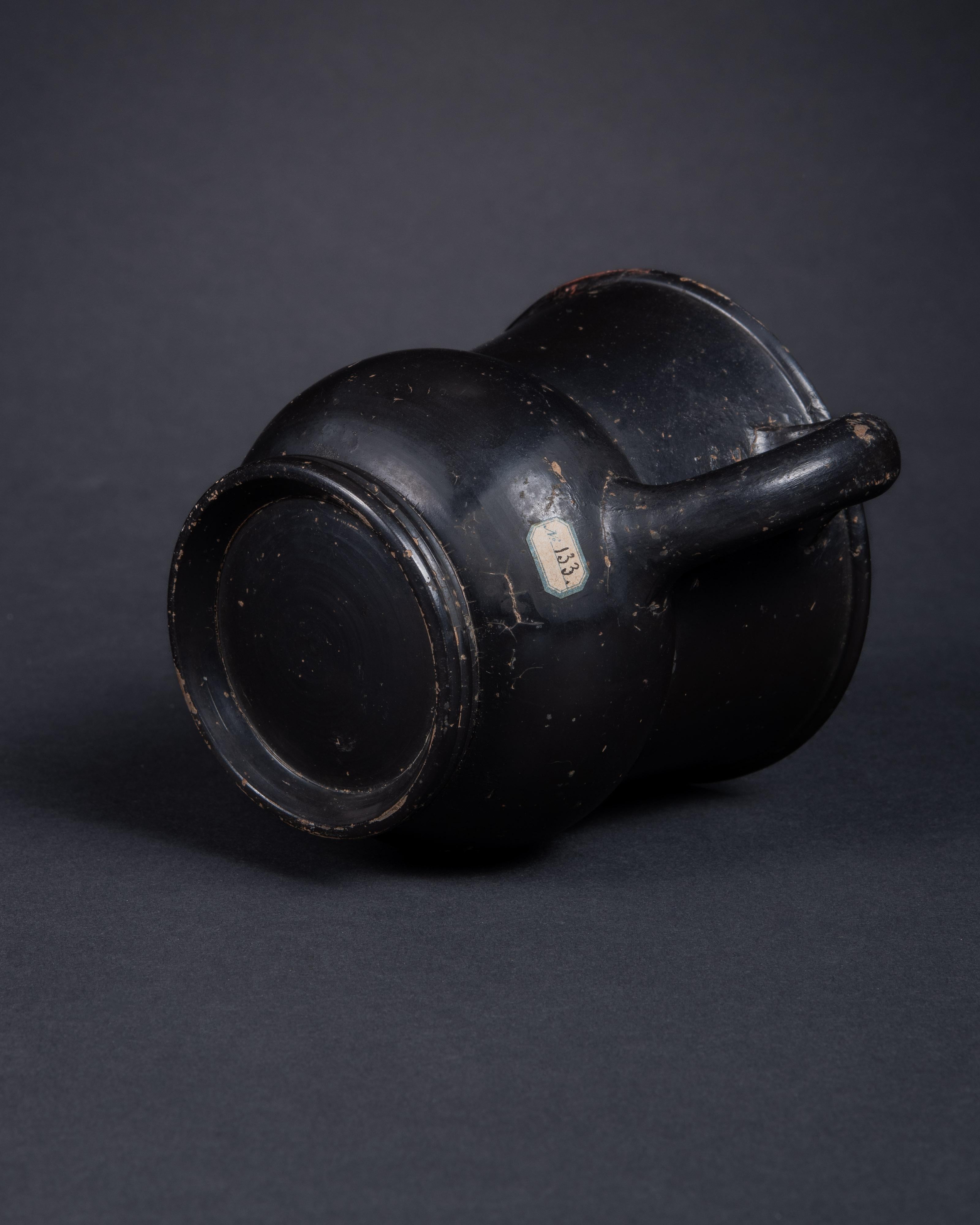 Antica tazza da vino greca con smalto nero in vendita 1