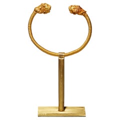 Ancient Greek Bracelet with lion head terminals in gold