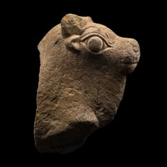 Ancient Greek Bull's head in Pentelic Marble