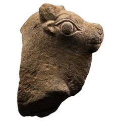 Ancient Greek Bull's head in Pentelic Marble