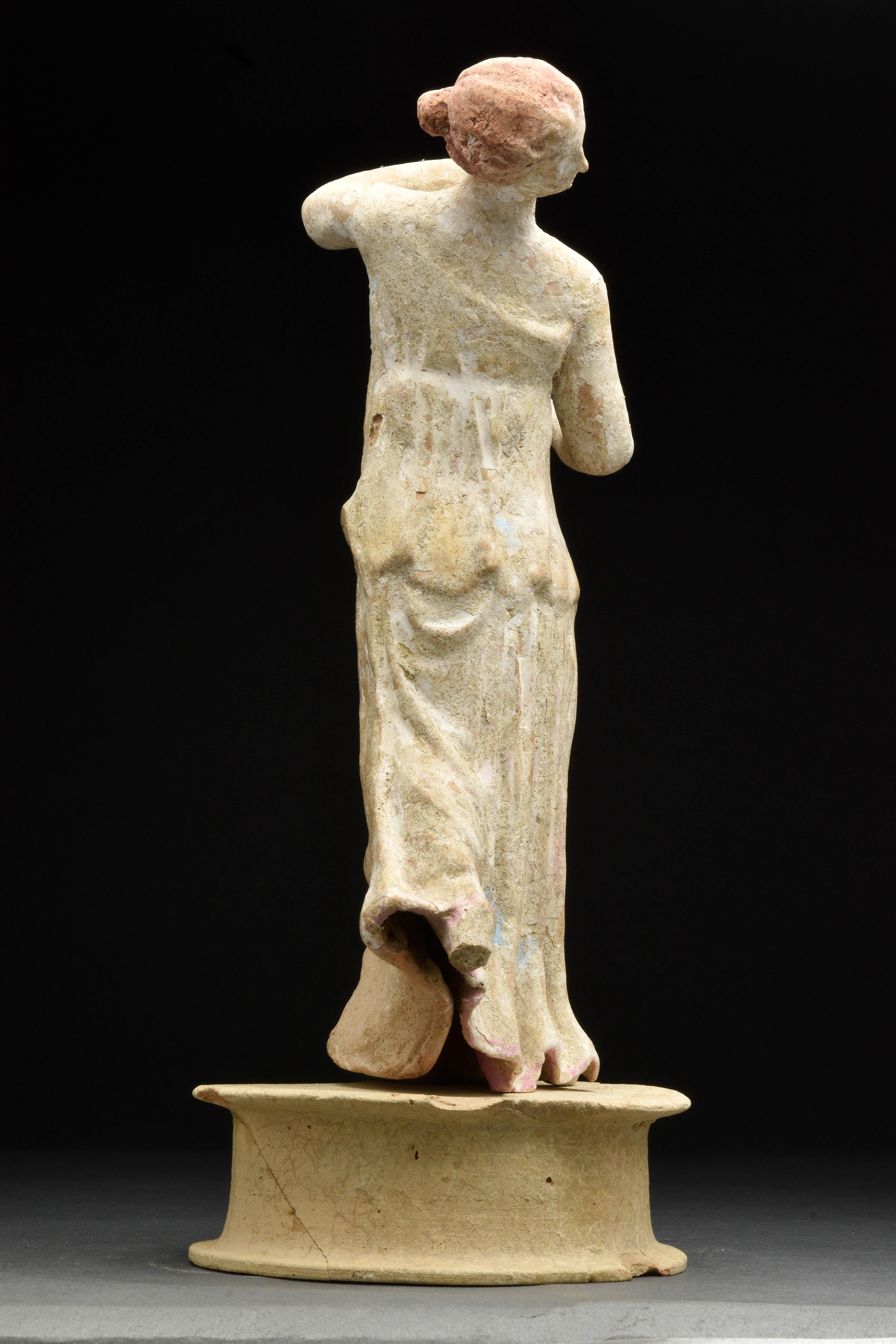 Hand-Crafted Ancient Greek Canosan Terracotta Dancing Woman 
