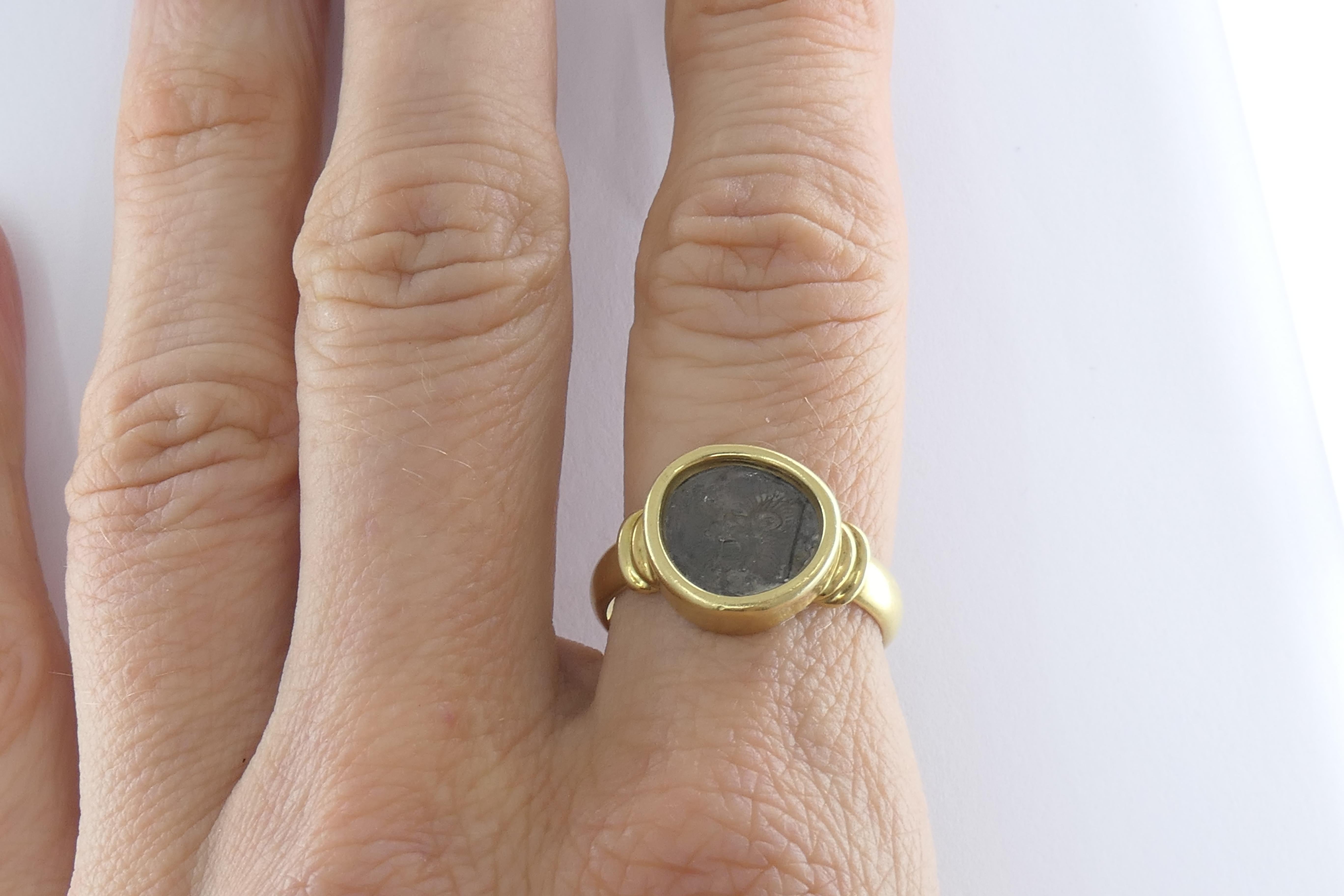 Ancient Greek Coin 18k Gold Ring 5