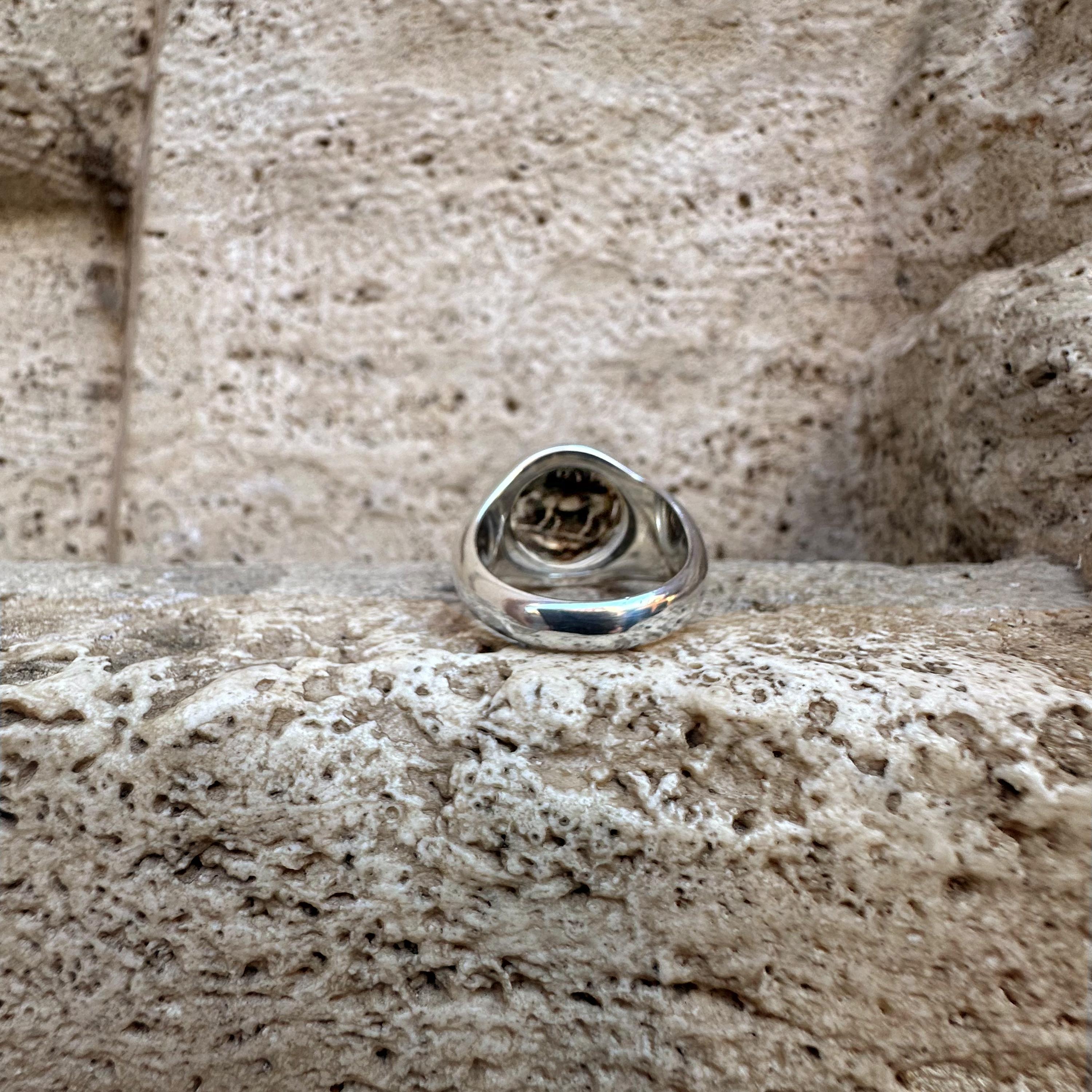 Ancient Greek Coin 5th century BC Silver Ring depicting the Goddess Athena In New Condition For Sale In Roma, IT