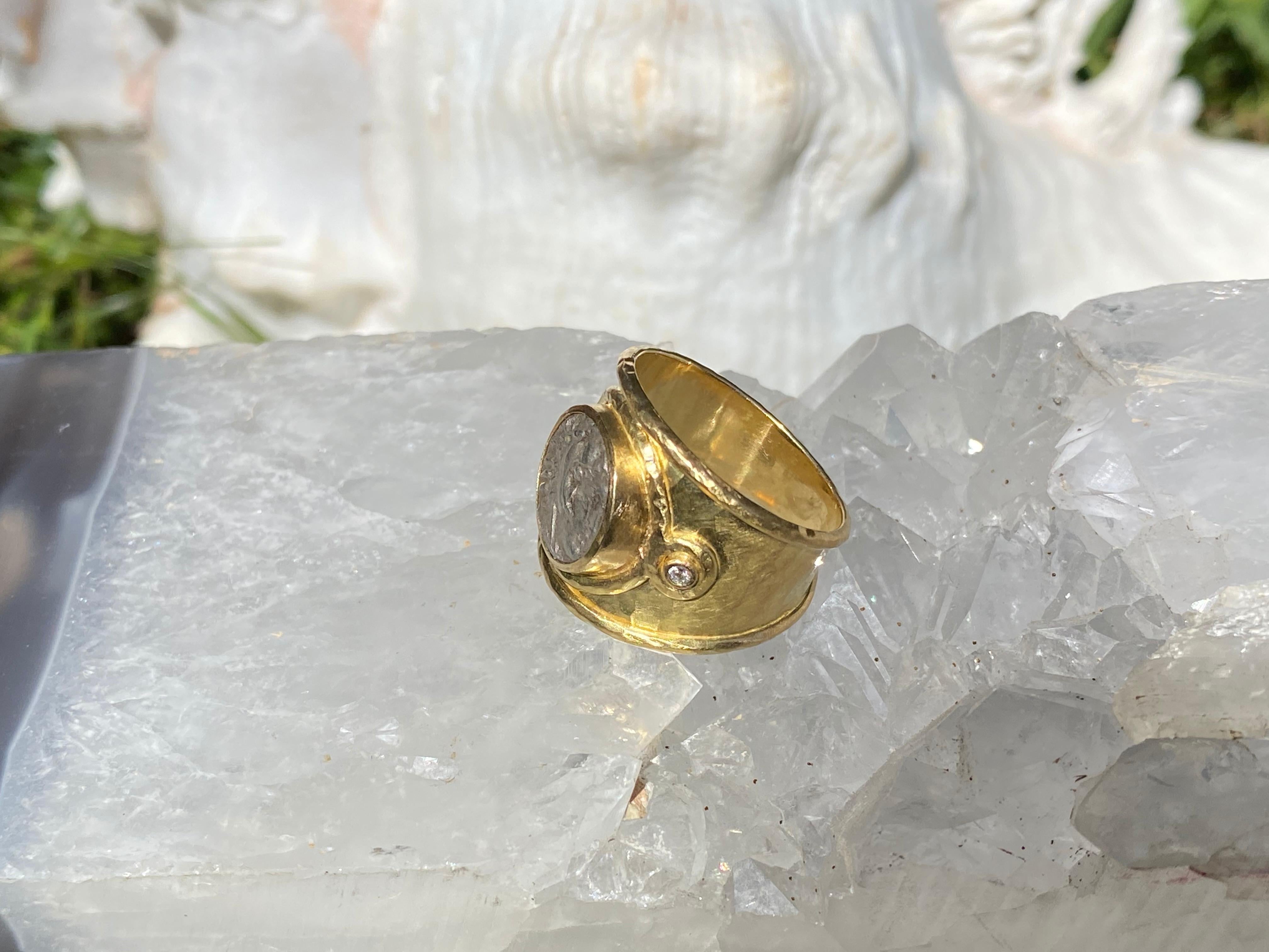 Steven Battelle Antike griechische Herakles Münze mit Diamanten Cocktail-Ring 2