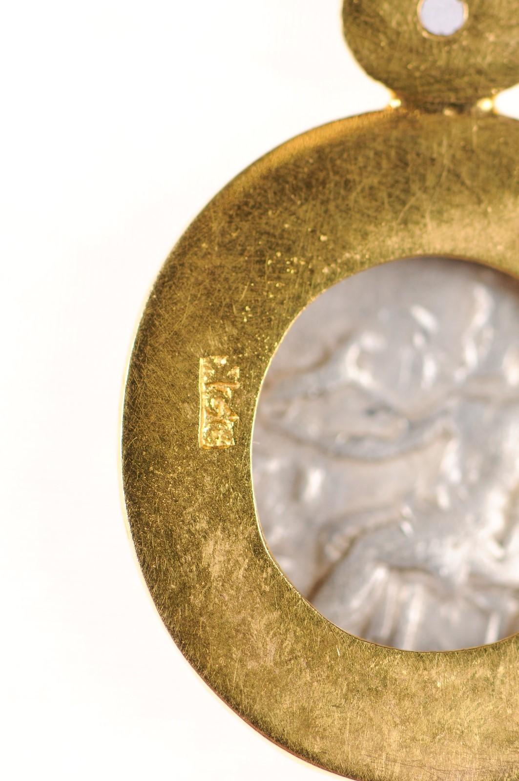 Antike griechische Münze und Tansanit-Anhänger (pendant nur) im Angebot 4