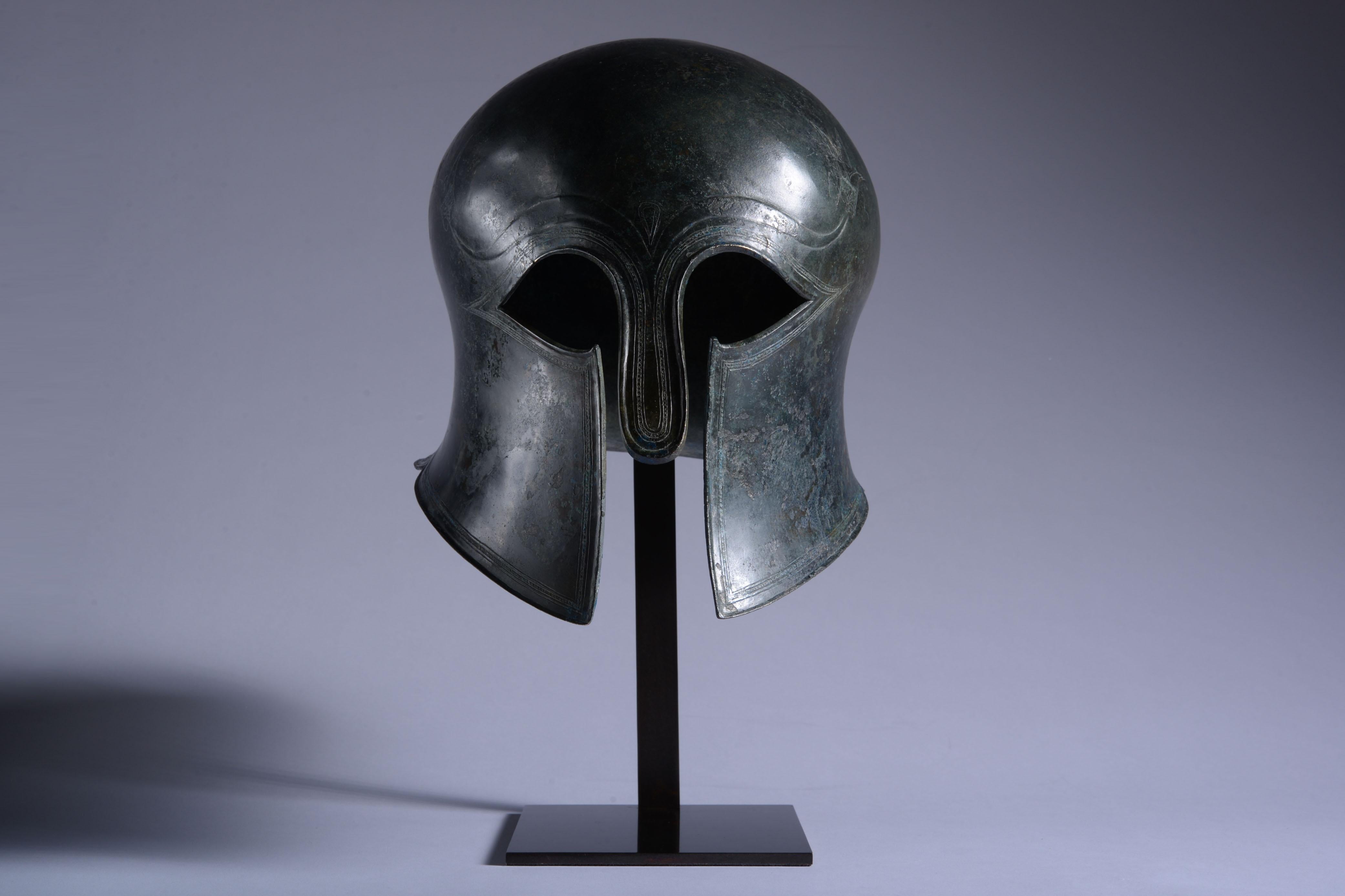Ancient Greek Corinthian Helmet In Good Condition For Sale In London, GB