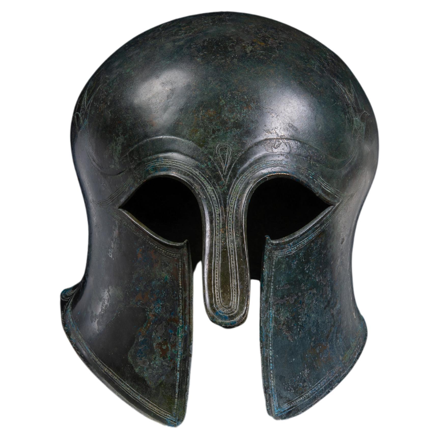 Ancient Greek Corinthian Helmet For Sale