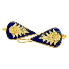 Ancient Greek Design Lapis Lazuli Earrings in 18K Gold