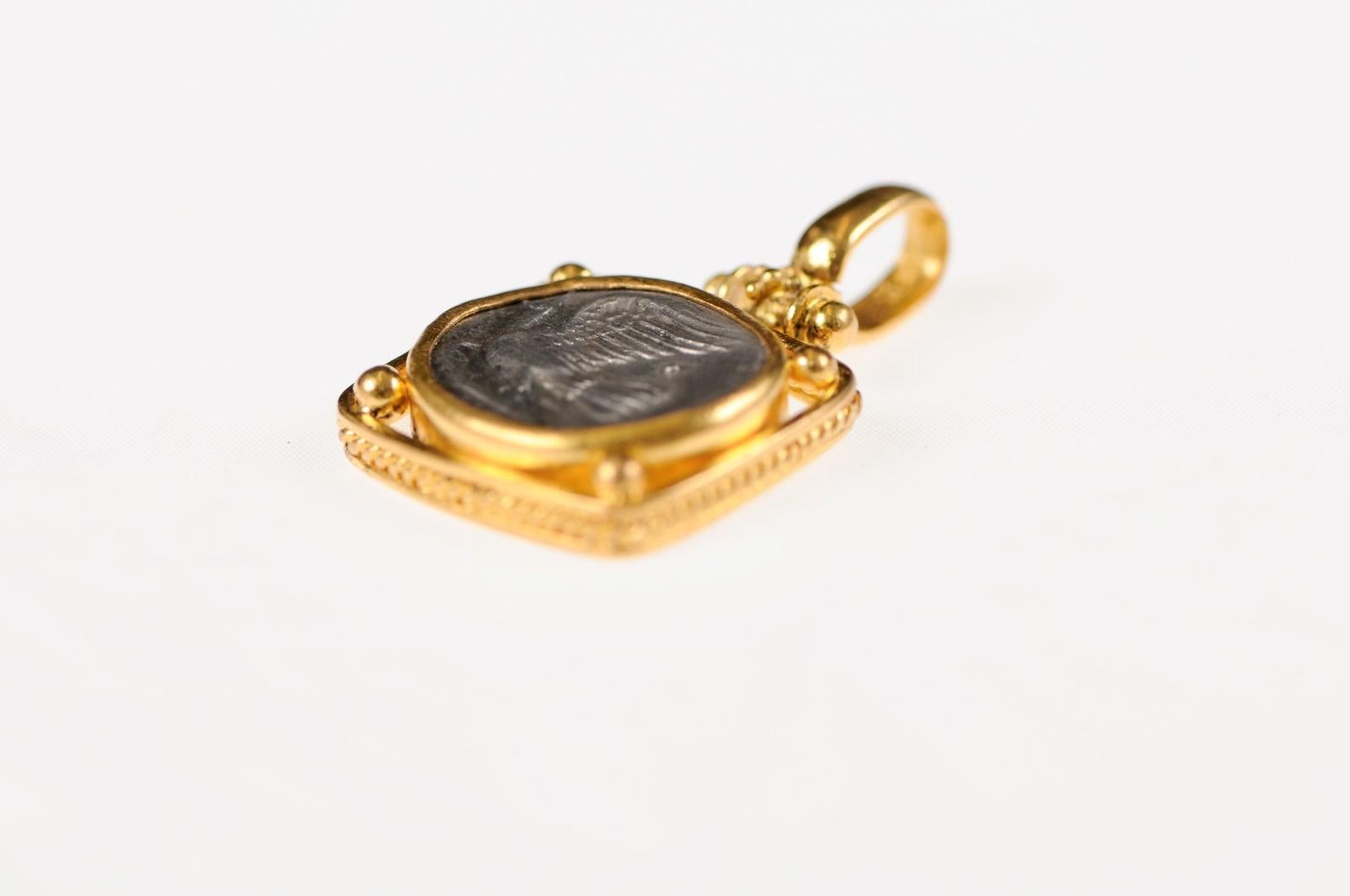 Ancient Greek Dove Coin Pendant (pendant) For Sale 5
