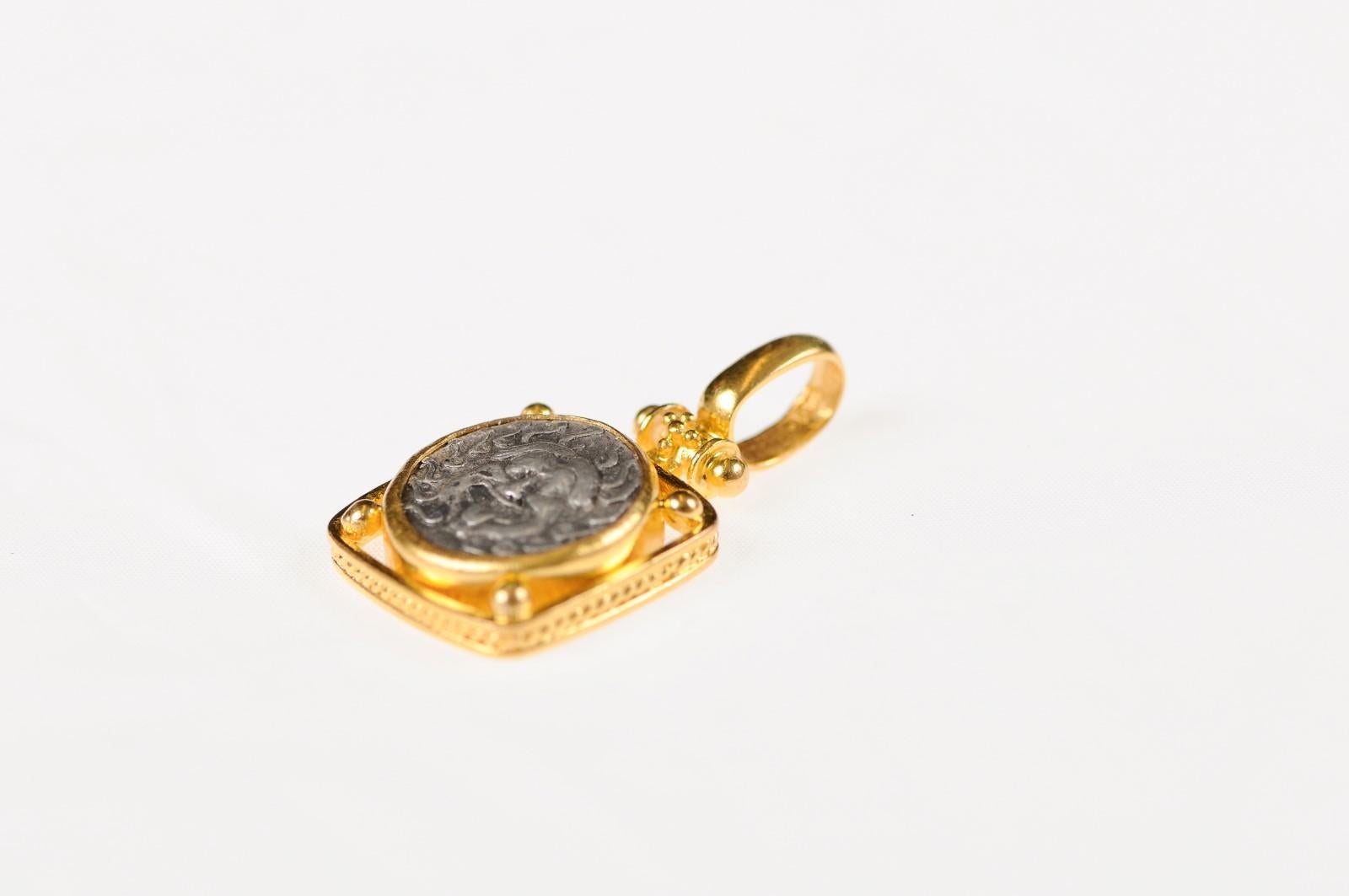 Ancient Greek Drachm Coin Pendant (pendant only) For Sale 5