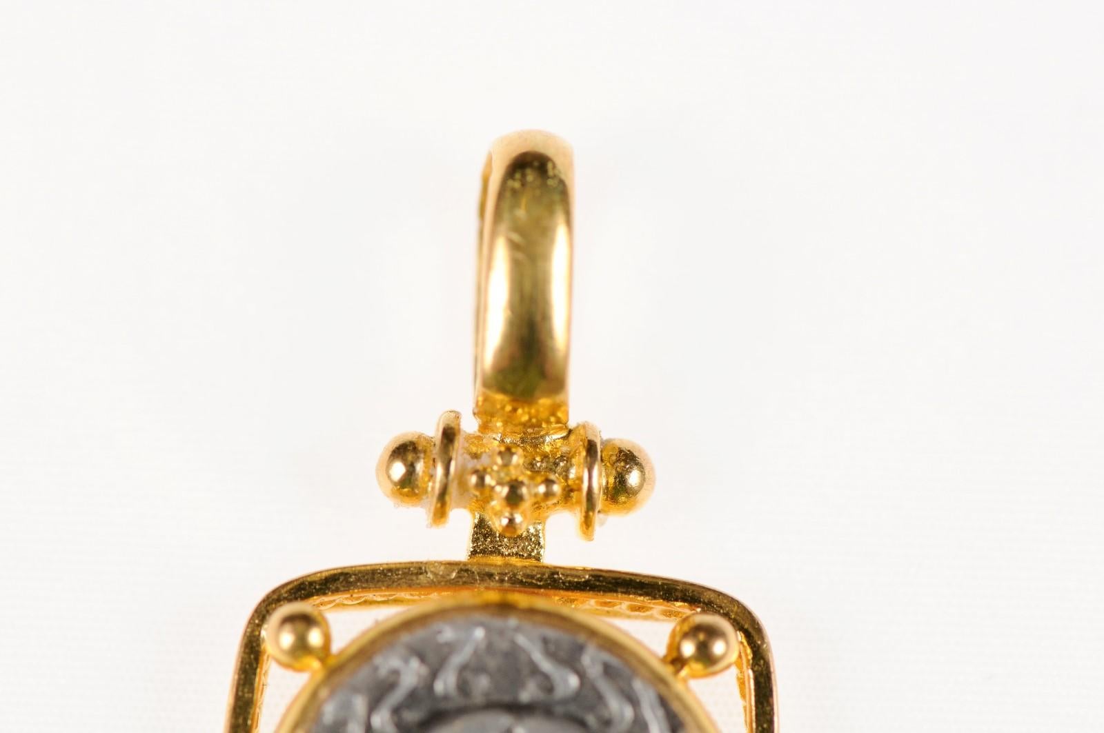 Antiker griechischer Drachm- Münz-Anhänger (pendant nur) im Zustand „Hervorragend“ im Angebot in Atlanta, GA