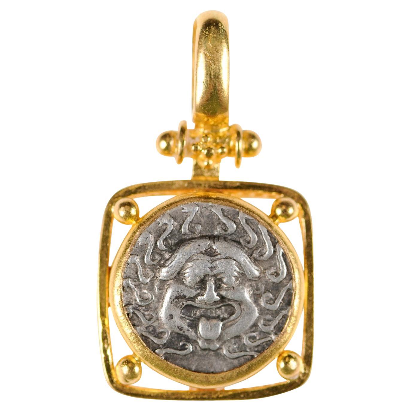 Antiker griechischer Drachm- Münz-Anhänger (pendant nur) im Angebot
