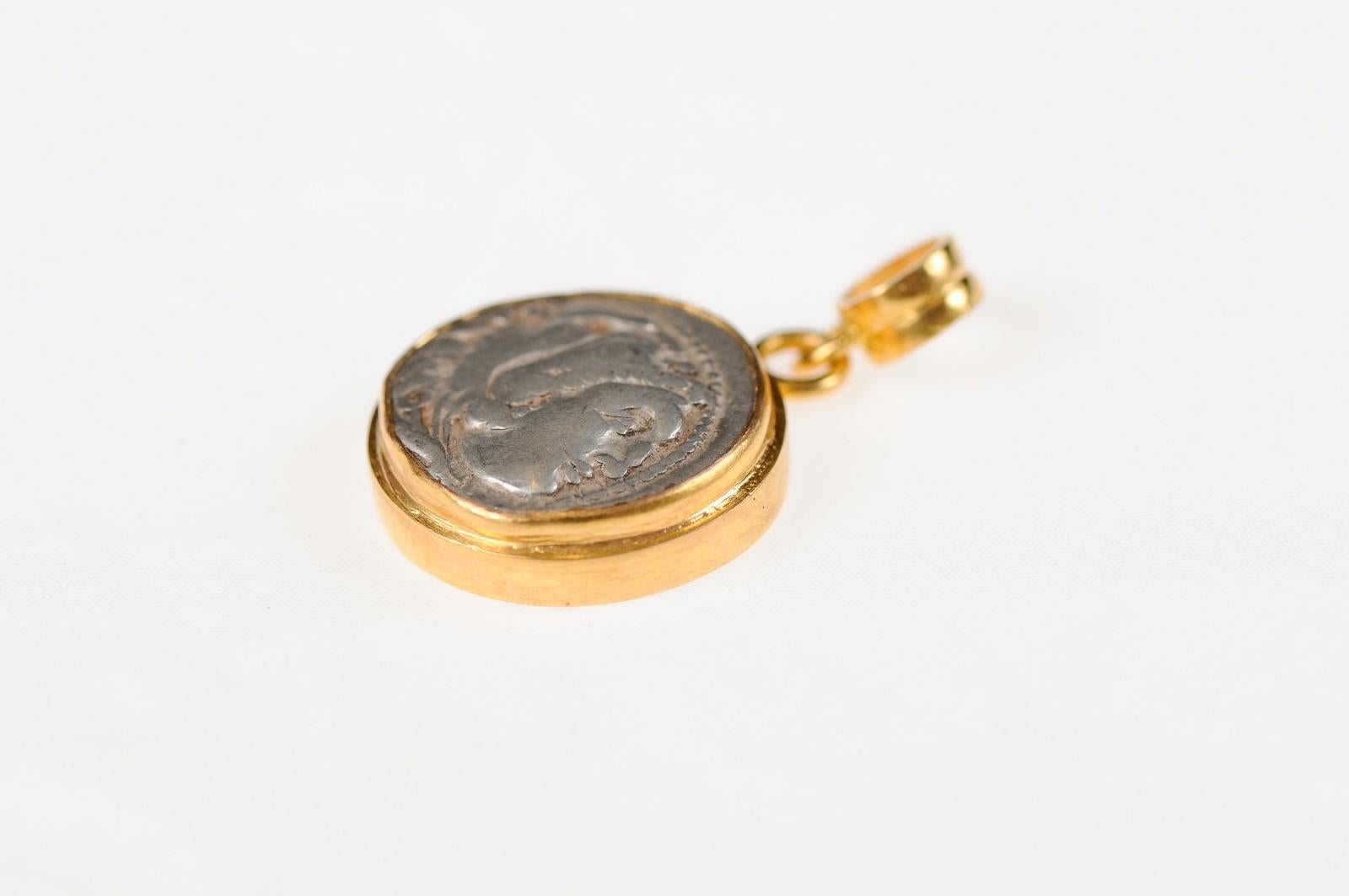 Ancient Greek Drachm Pendant (pendant only) For Sale 3