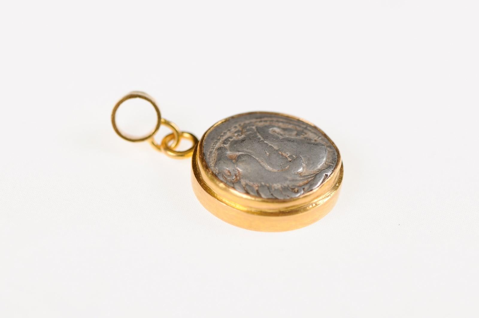 Ancient Greek Drachm Pendant (pendant only) For Sale 4