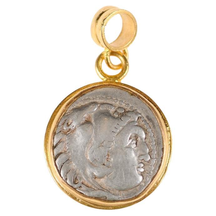 Ancient Greek Drachm Pendant (pendant only) For Sale